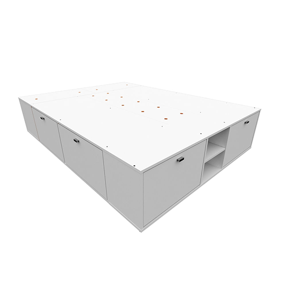 Cama Box Plataforma Benethon 140 Milenial Express Color Blanco Mosconi