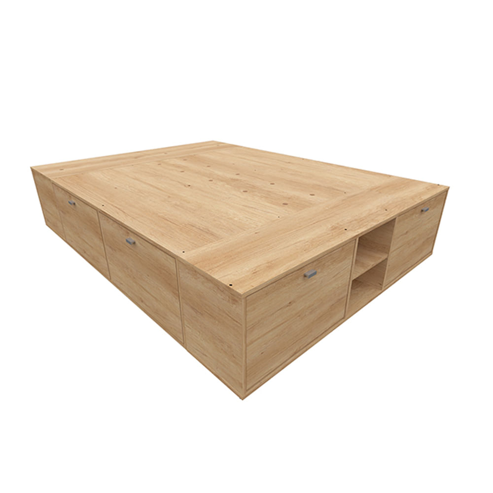 Cama Box Plataforma Benethon 140 Milenial Express Color Bambú Mosconi