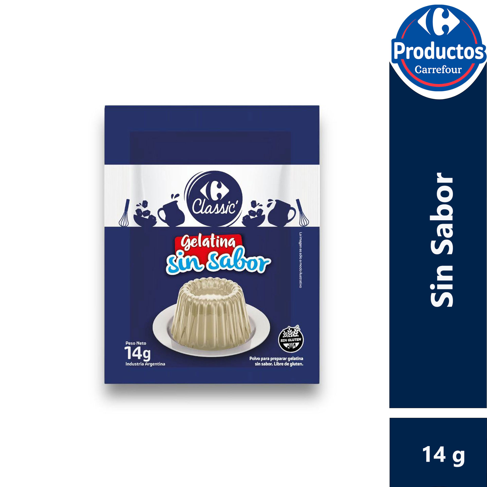 Gelatina sin sabor Carrefour Classic 14 grs