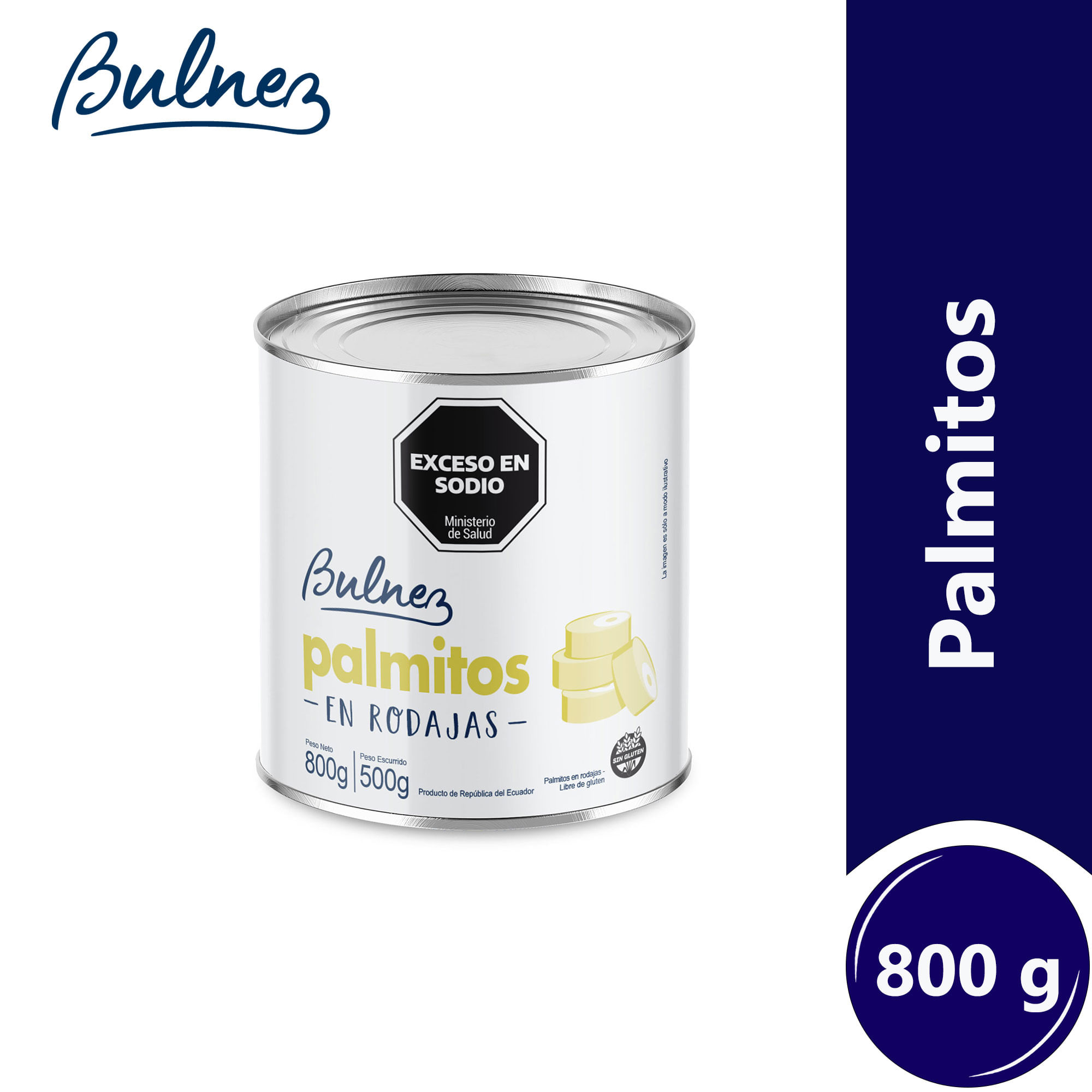 Palmitos en rodajas Bulnez 800 grs