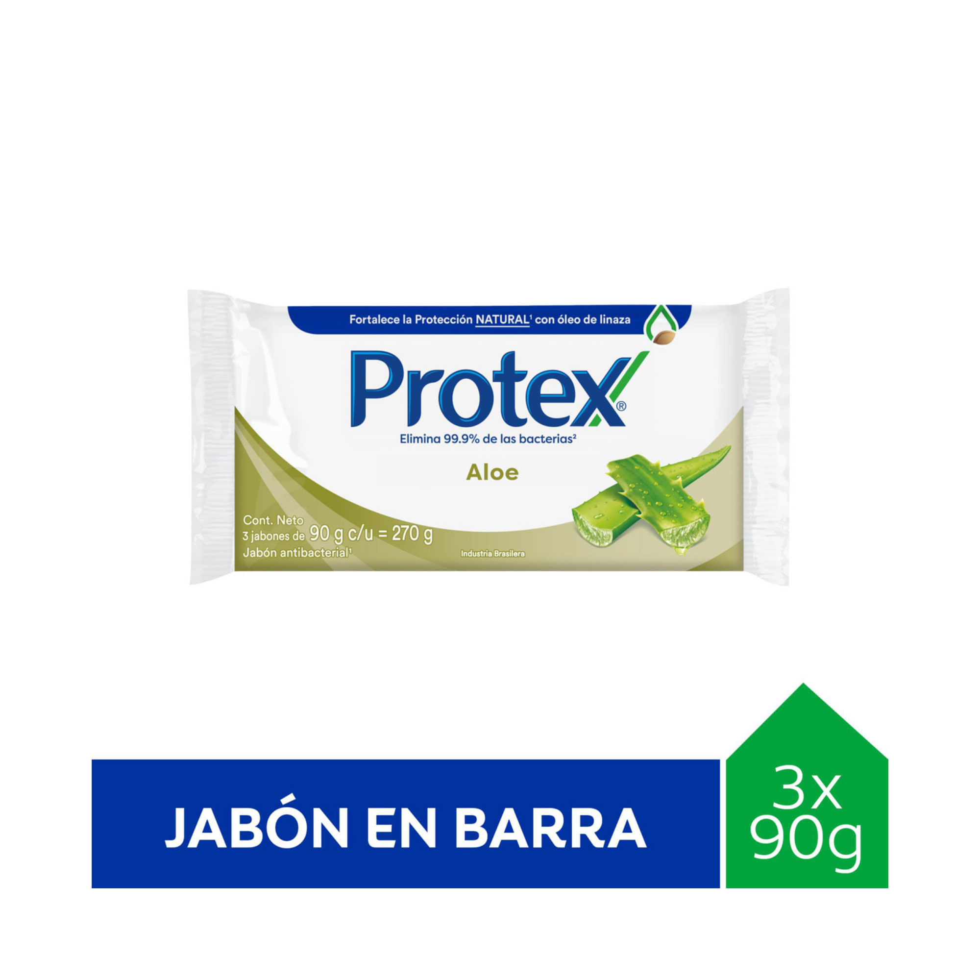 Jabón de tocador Protex Aloe 90 grs 3 uni