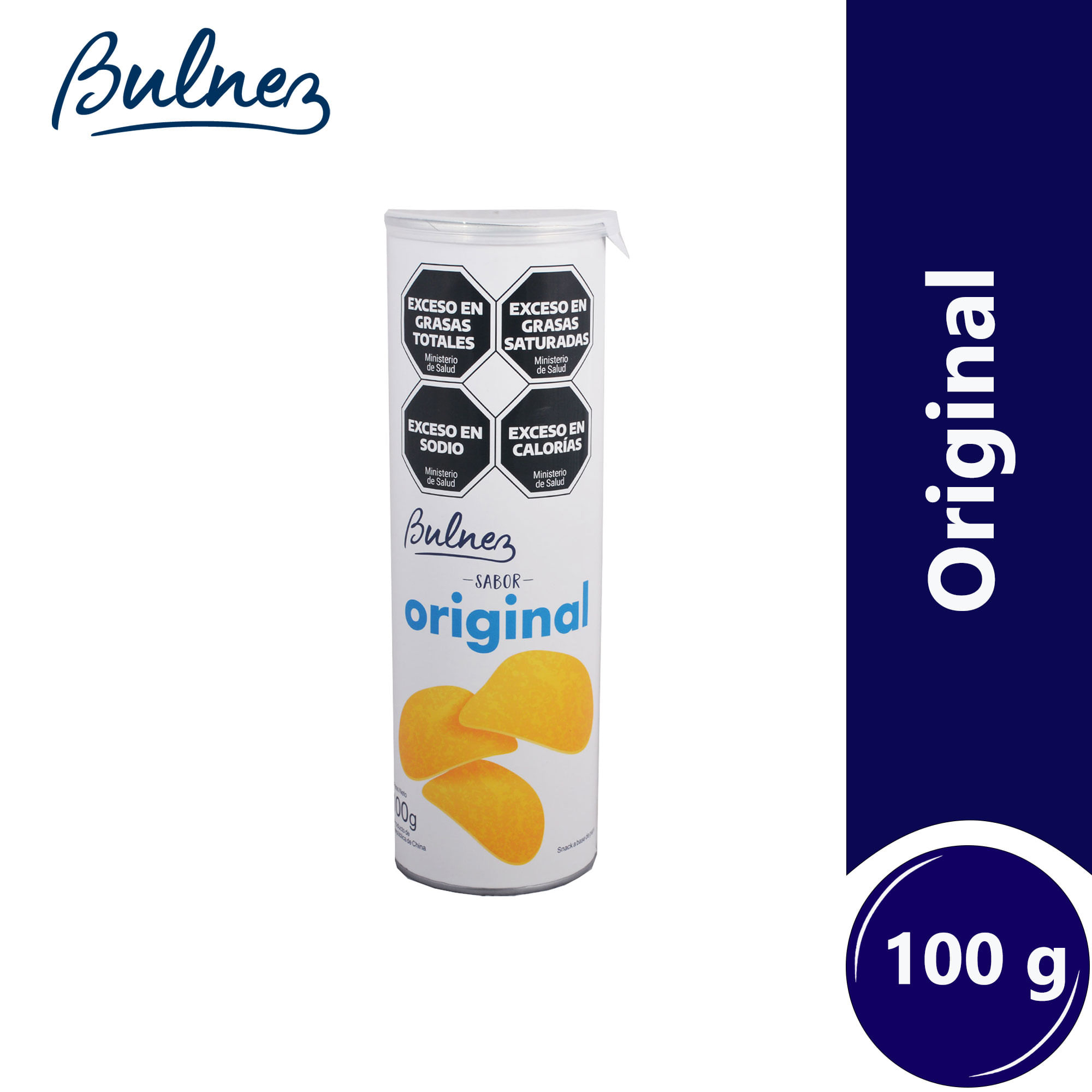 Papas fritas Bulnez sabor original en tubo 100 grs