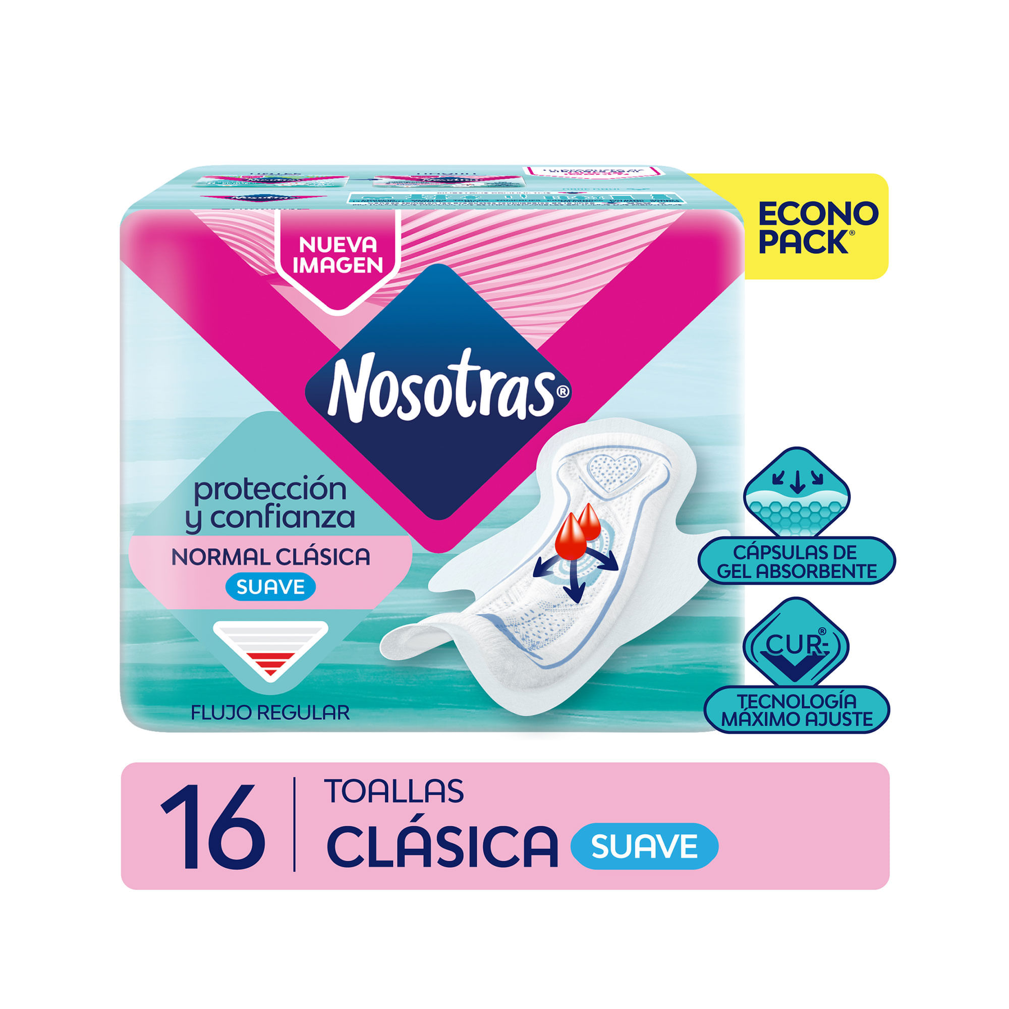 Toalla Nosotras Normal Clásica Curv 16u