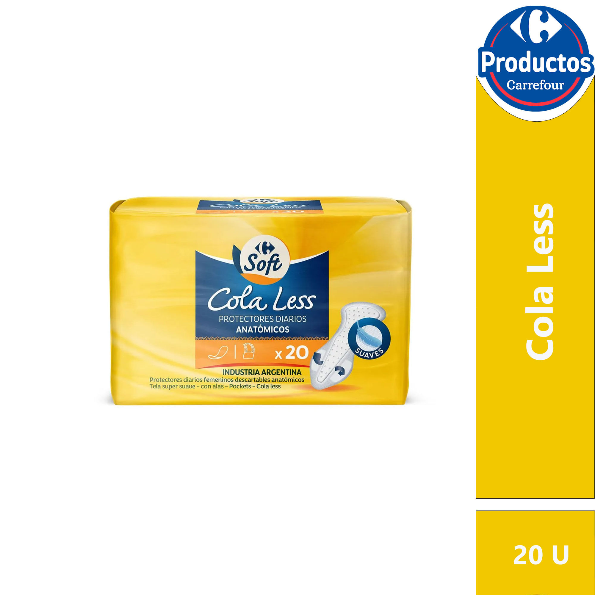 Protectores diarios Carrefour Soft cola less 20 uni
