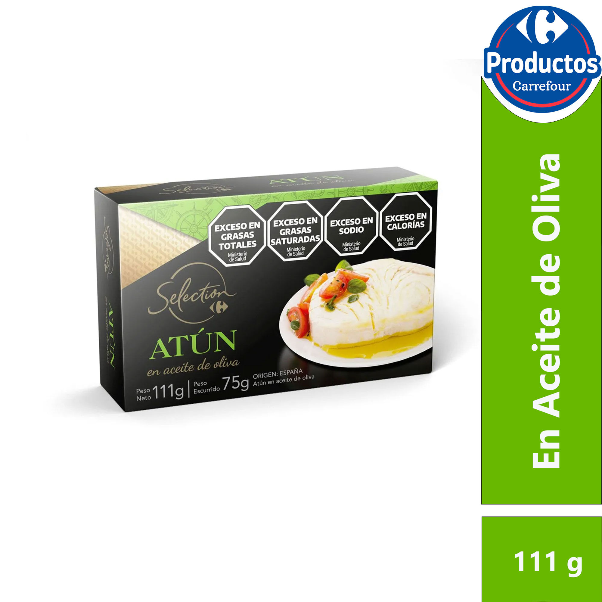 Atún en aceite de oliva Carrefour Selection 111 grs