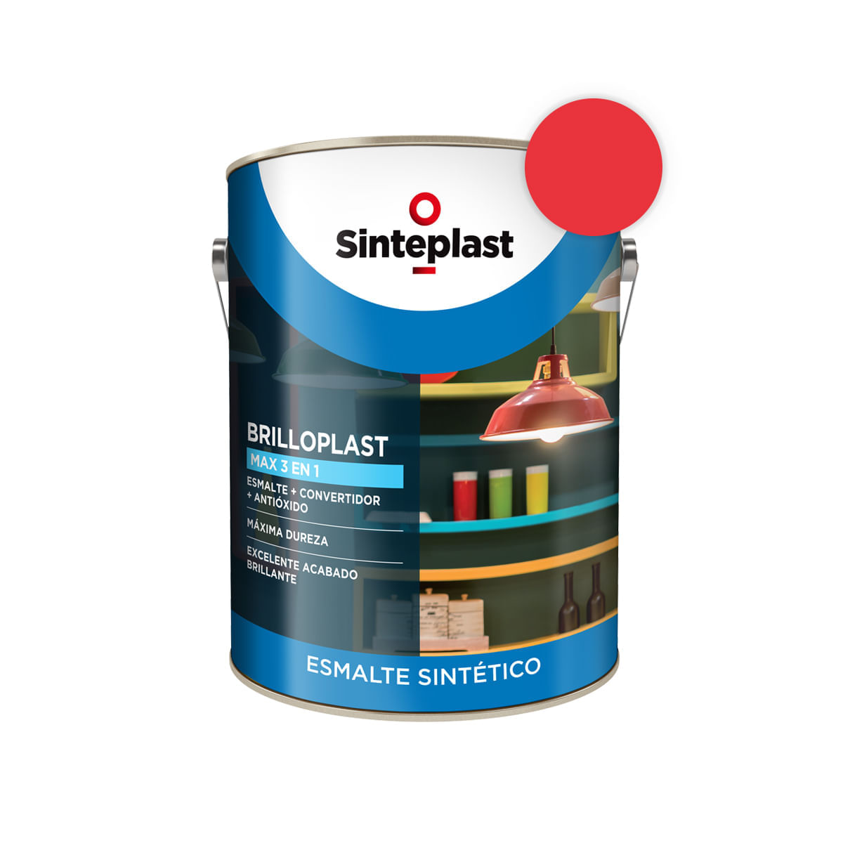 Brilloplast max esmalte sintetico 3 en 1 bermellon claro 1 l