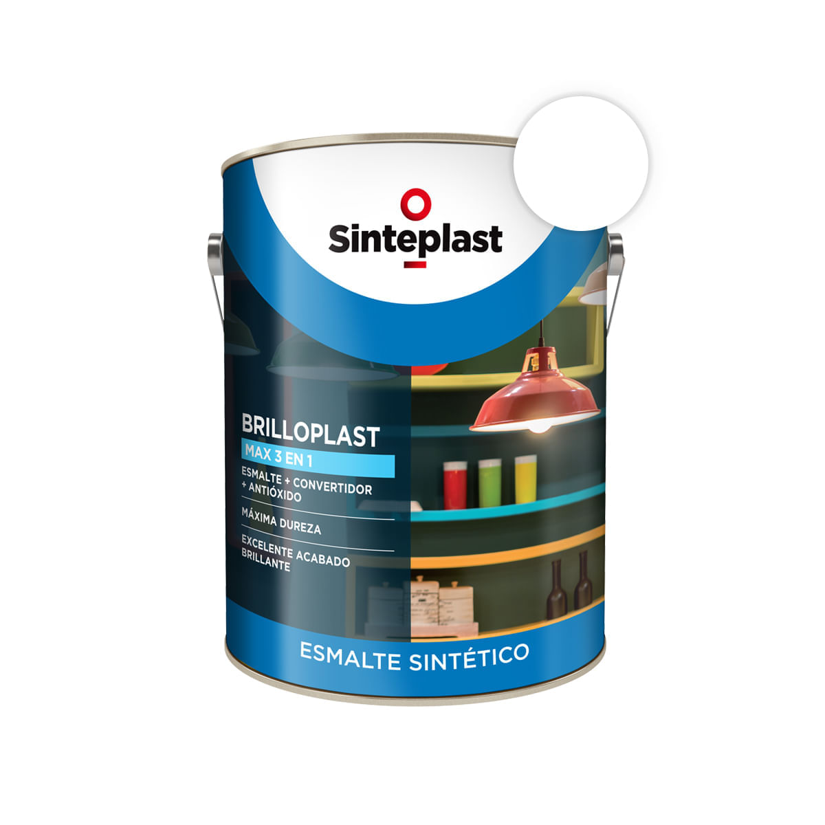 Esmalte sintético 3 en 1 Brilloplast max blanco 1/2 lts