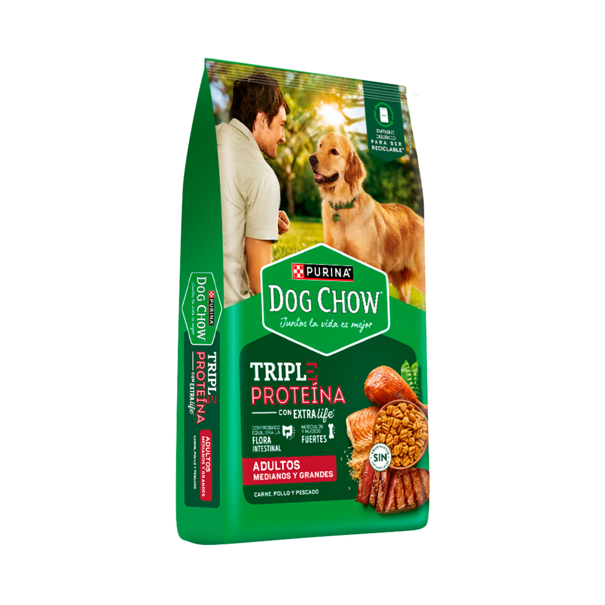 Alimento seco para perro Dog Chow m l triple protein ar 8 kg