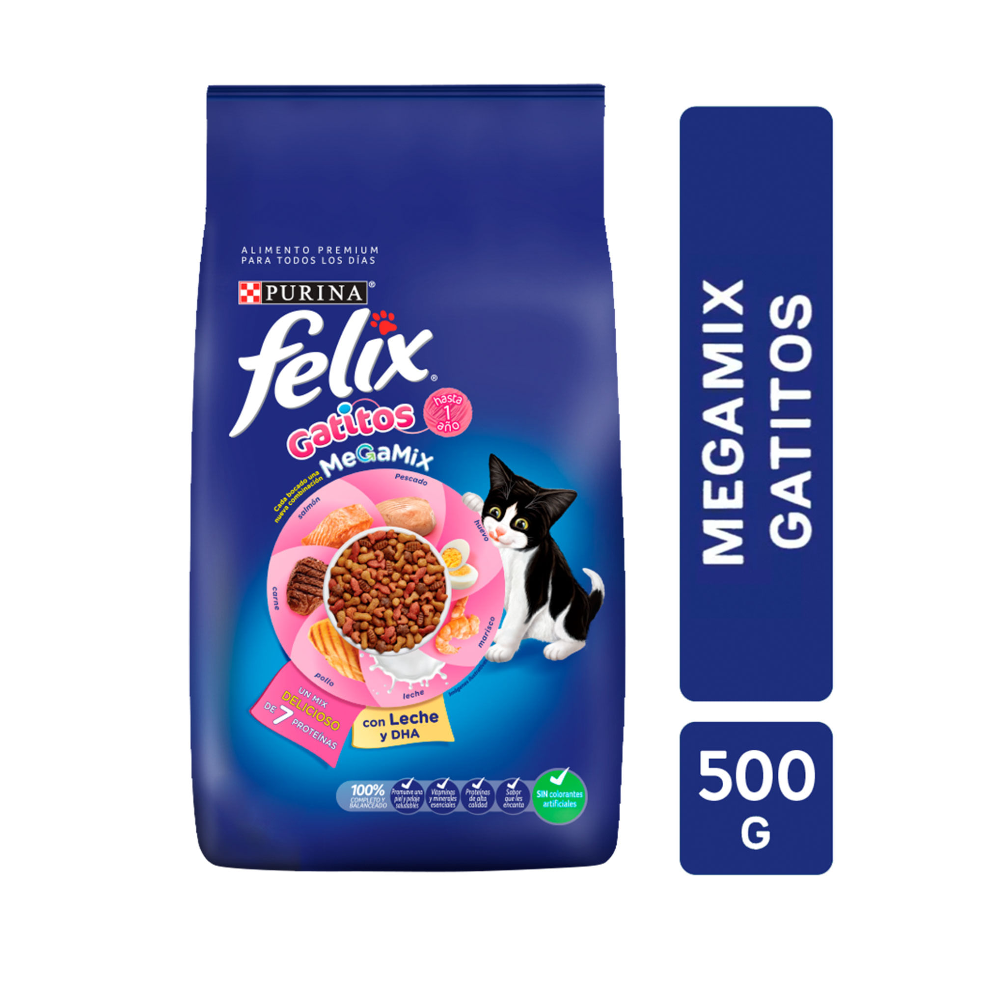 Alimento seco para gato Félix gatito megamix 500 grs