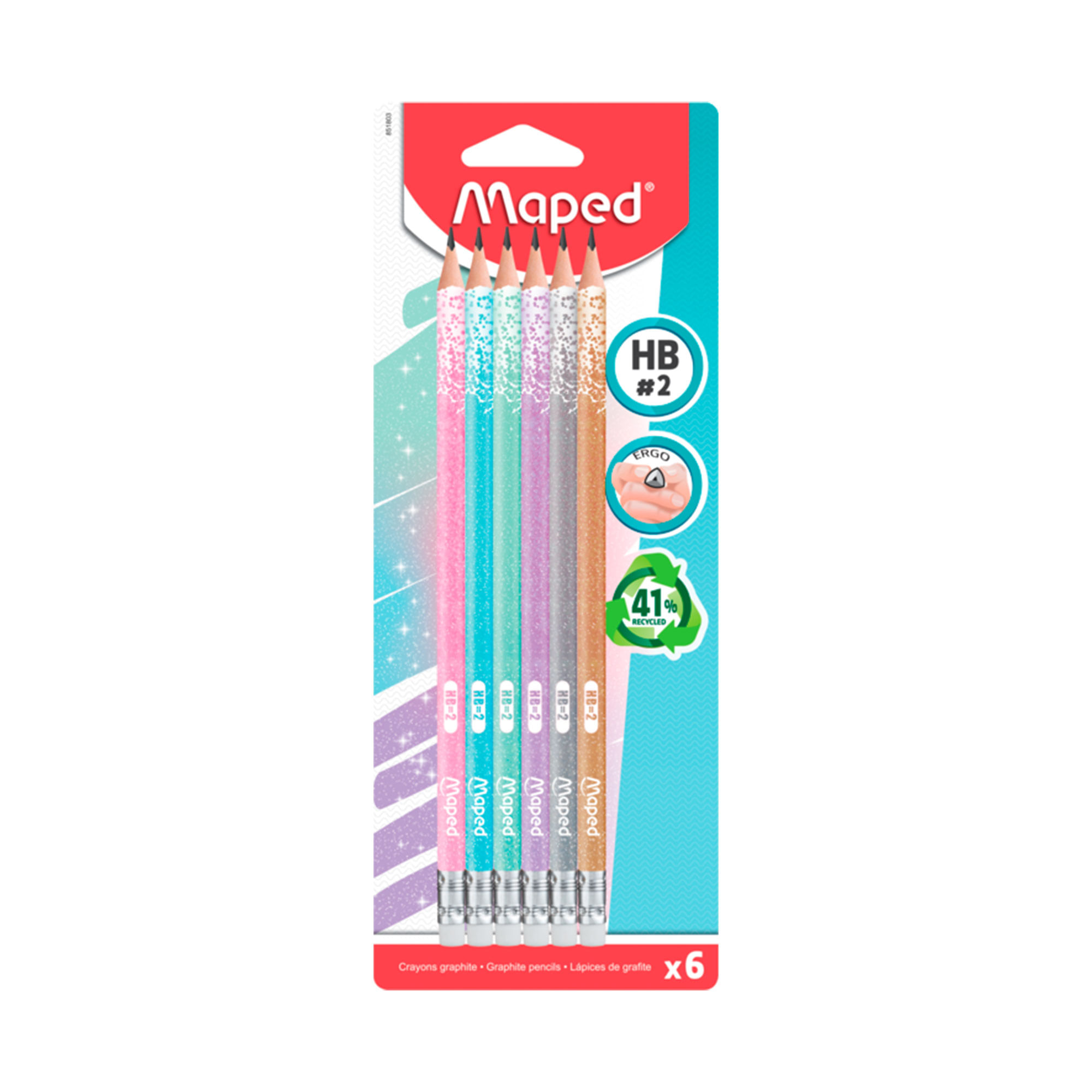 Lapiz Maped Grafito Glitter X 6 U