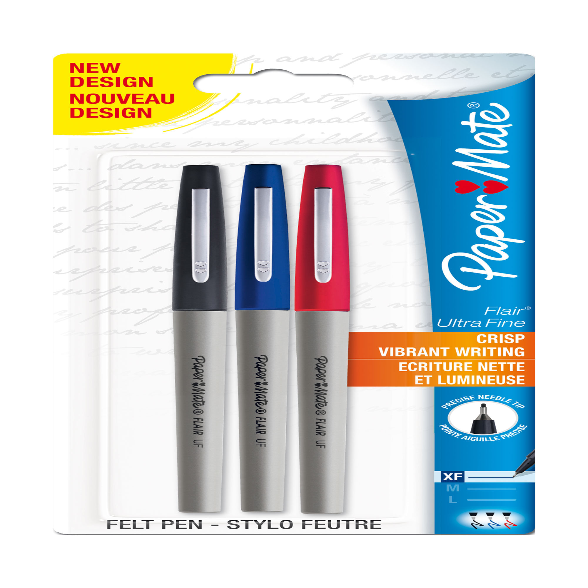Marcador Paper Mate ultra fino flair surtido x 3