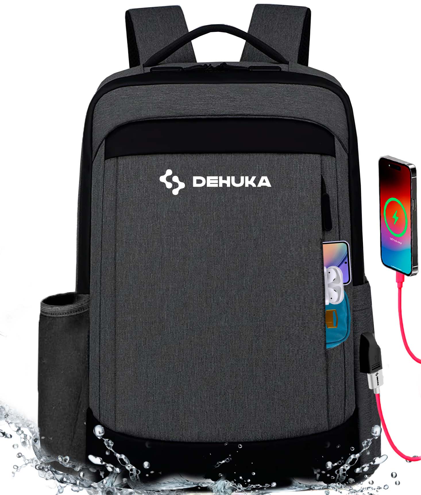 Mochila Impermeable Oxford Para Notebook Clásica Y Multifuncional Con Sistema Antirrobo Dehuka