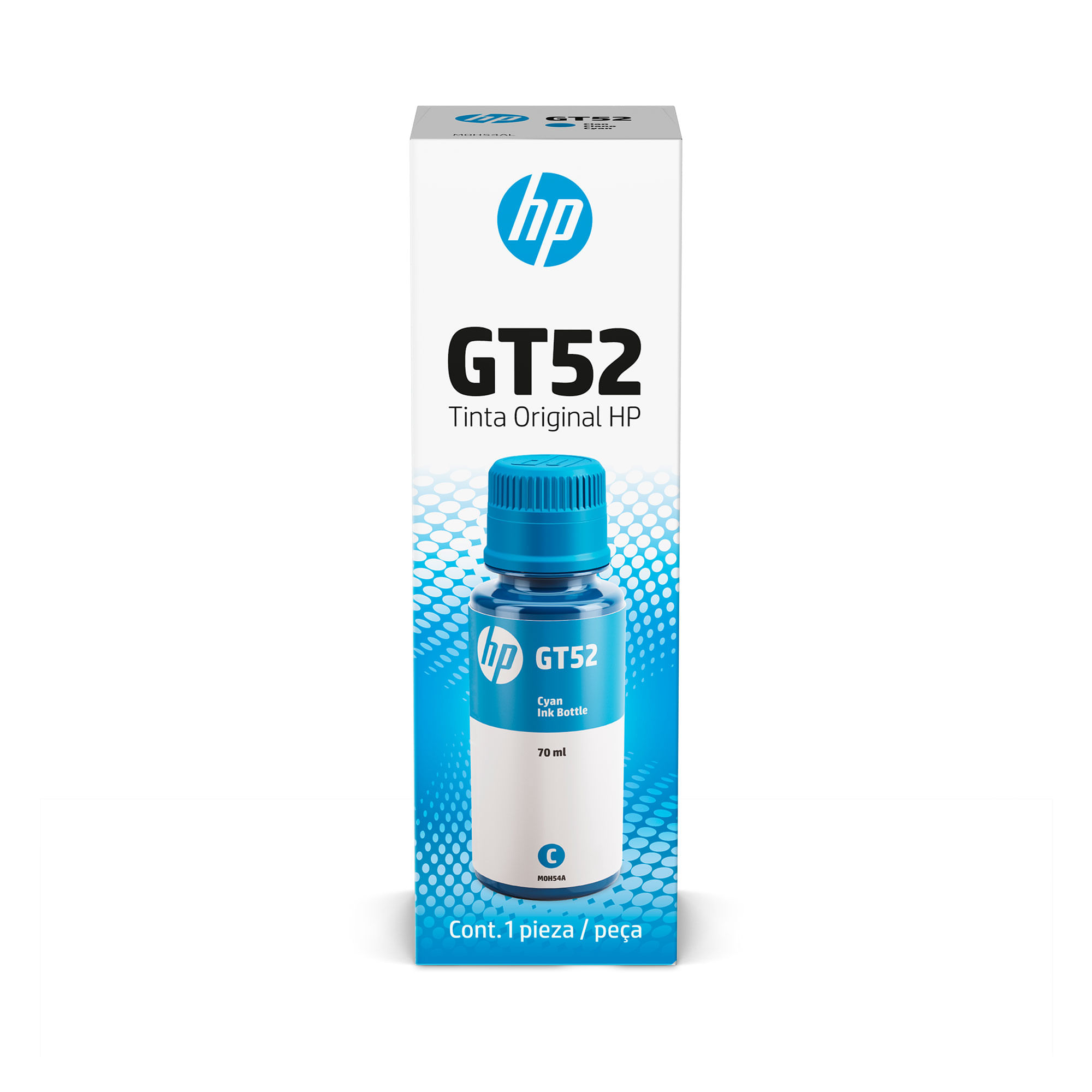 Botella De Tinta Cian Hp Gt52 Original M0h54al