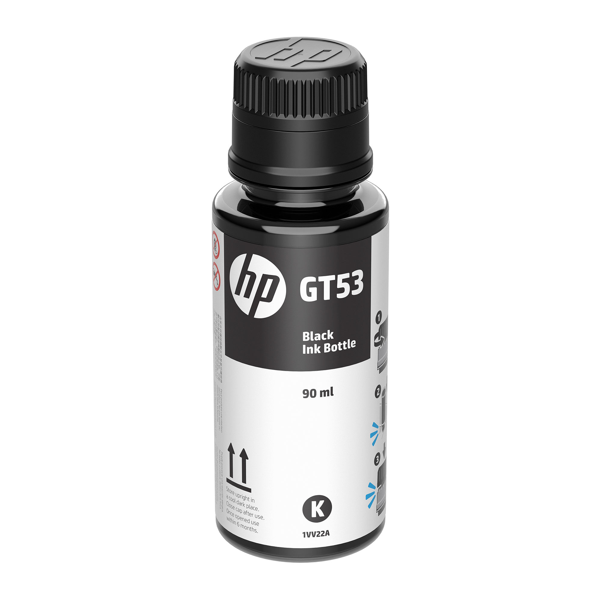 Botella De Tinta Negra Hp Gt53 Original 1vv22al