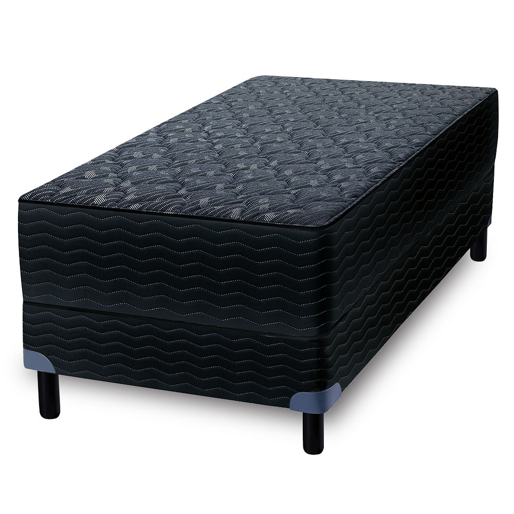 Sommier y colchón de Espuma de Alta densidad 1 1/2 Plaza Zafiro Linde Premium 100x200