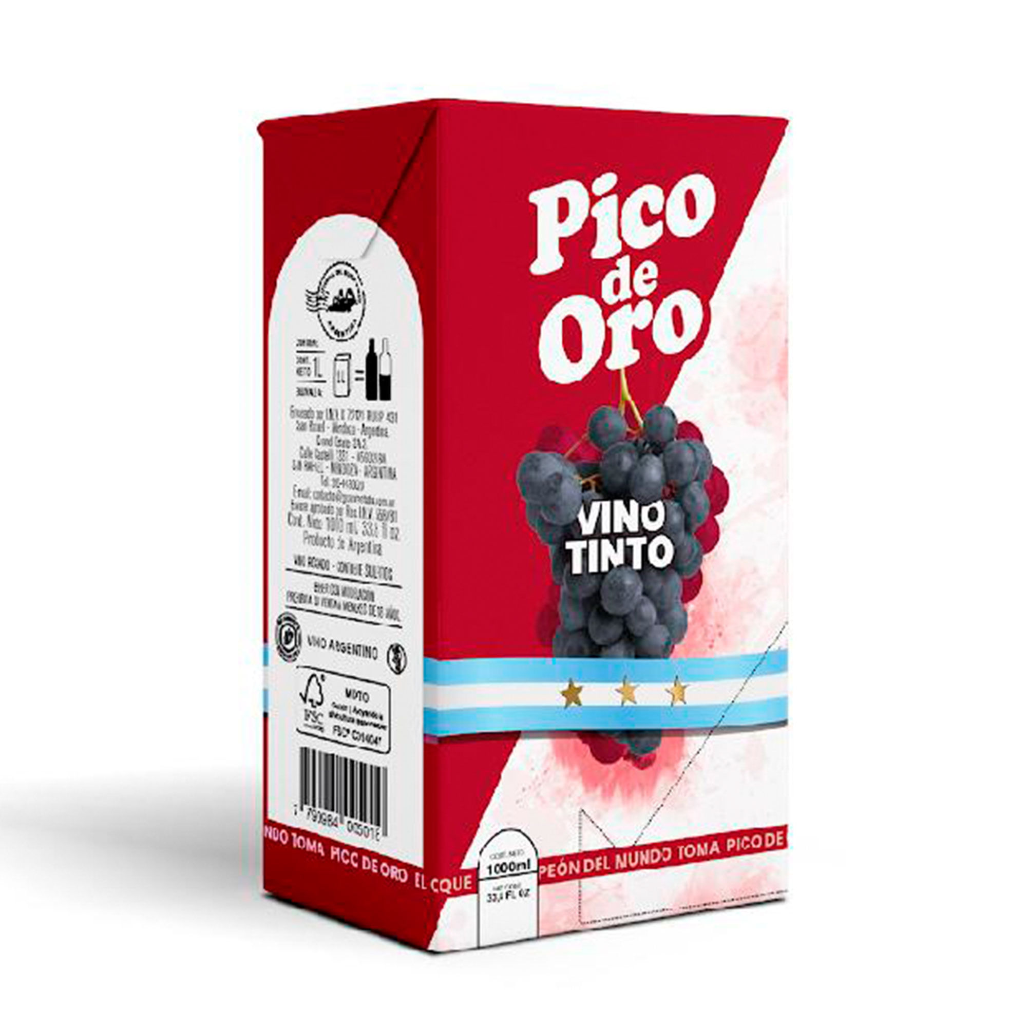 Vino tinto Pico de Oro brick 1 lt