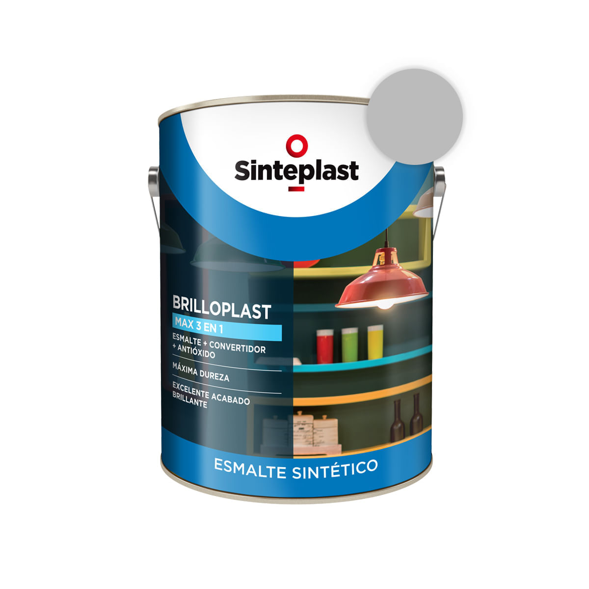 Brilloplast Max esmalte sintético 3 en 1 gris espacial 1 L