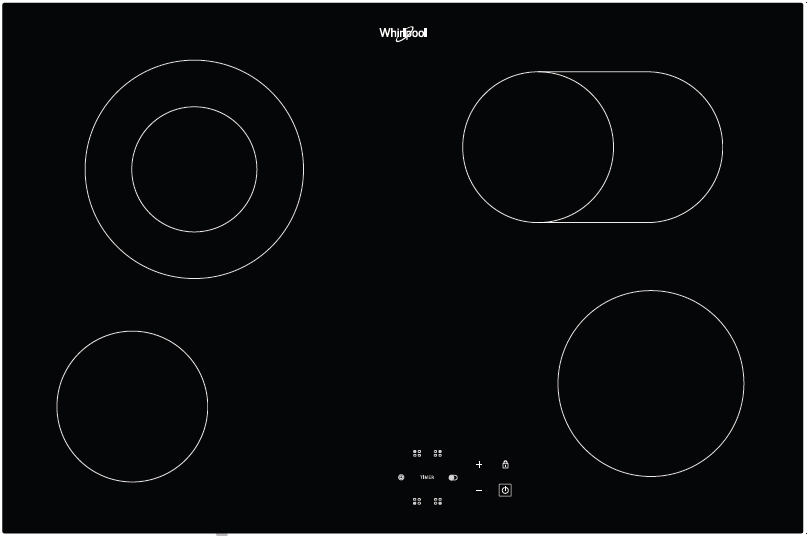 Anafe Eléctrico Whirlpool Vitrocerámico 77 Cm