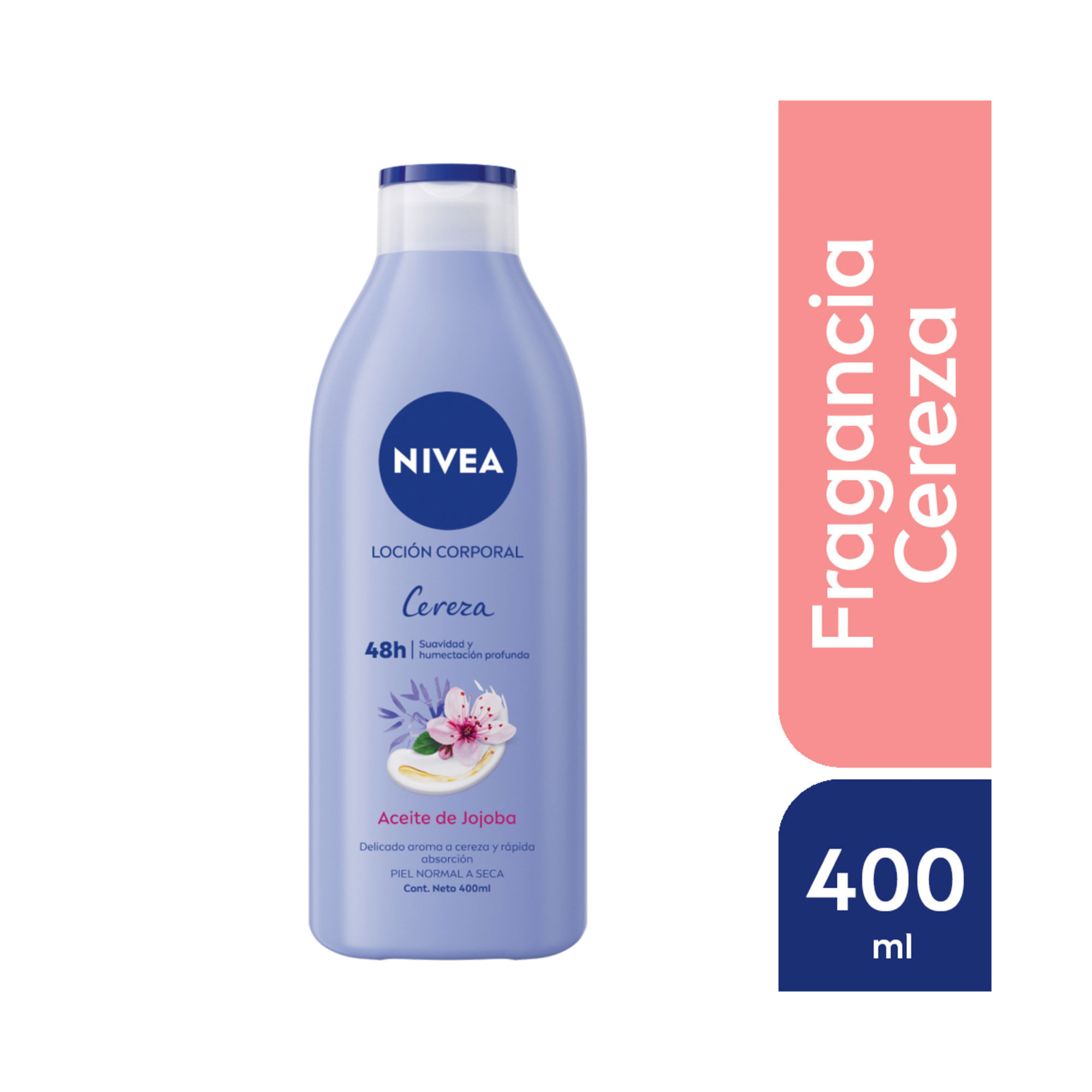 Loción corporal Nivea cereza y aceite de Jojoba para piel normal a seca 400 ml