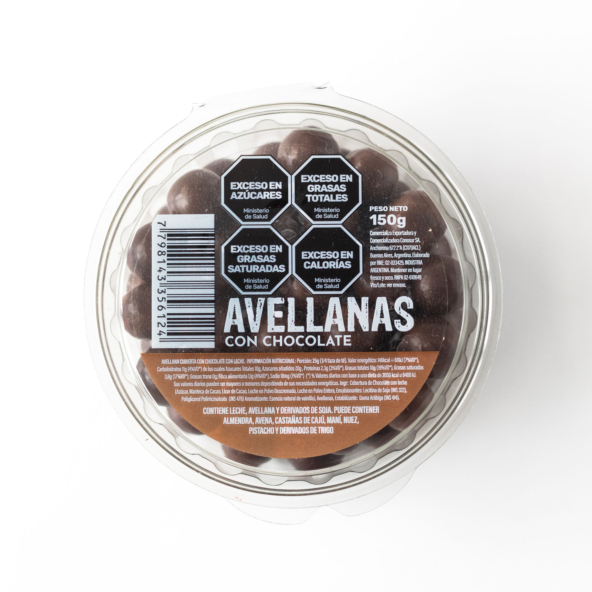 Avellanas con chocolate