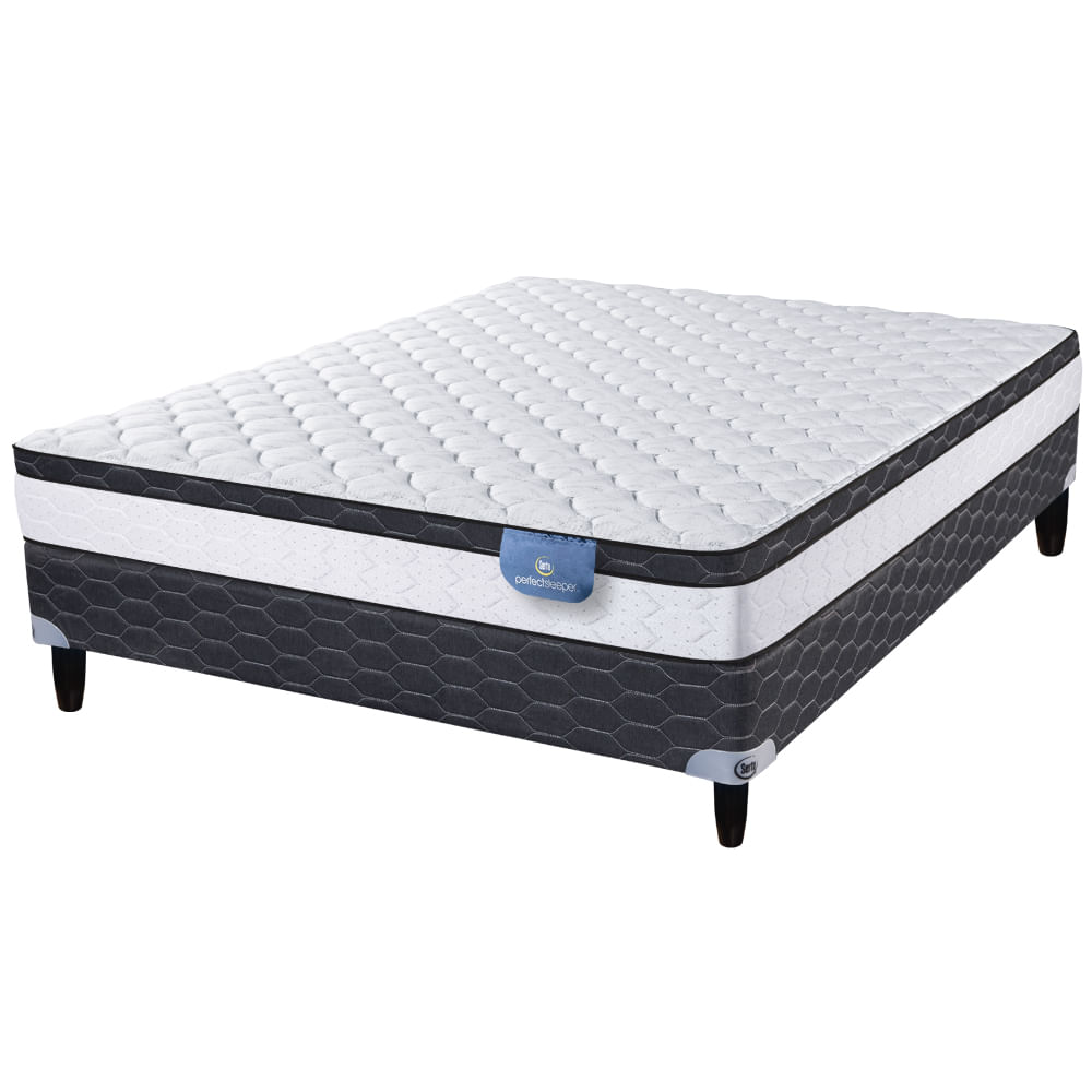 Sommier y Colchón de Resortes 2 Plazas Serta Nixa 130x190