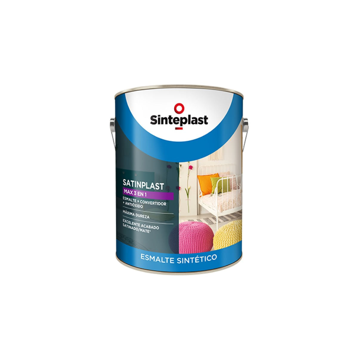 Satinplast max esmalte sintetico 3 en 1 blanco satinado 1 l