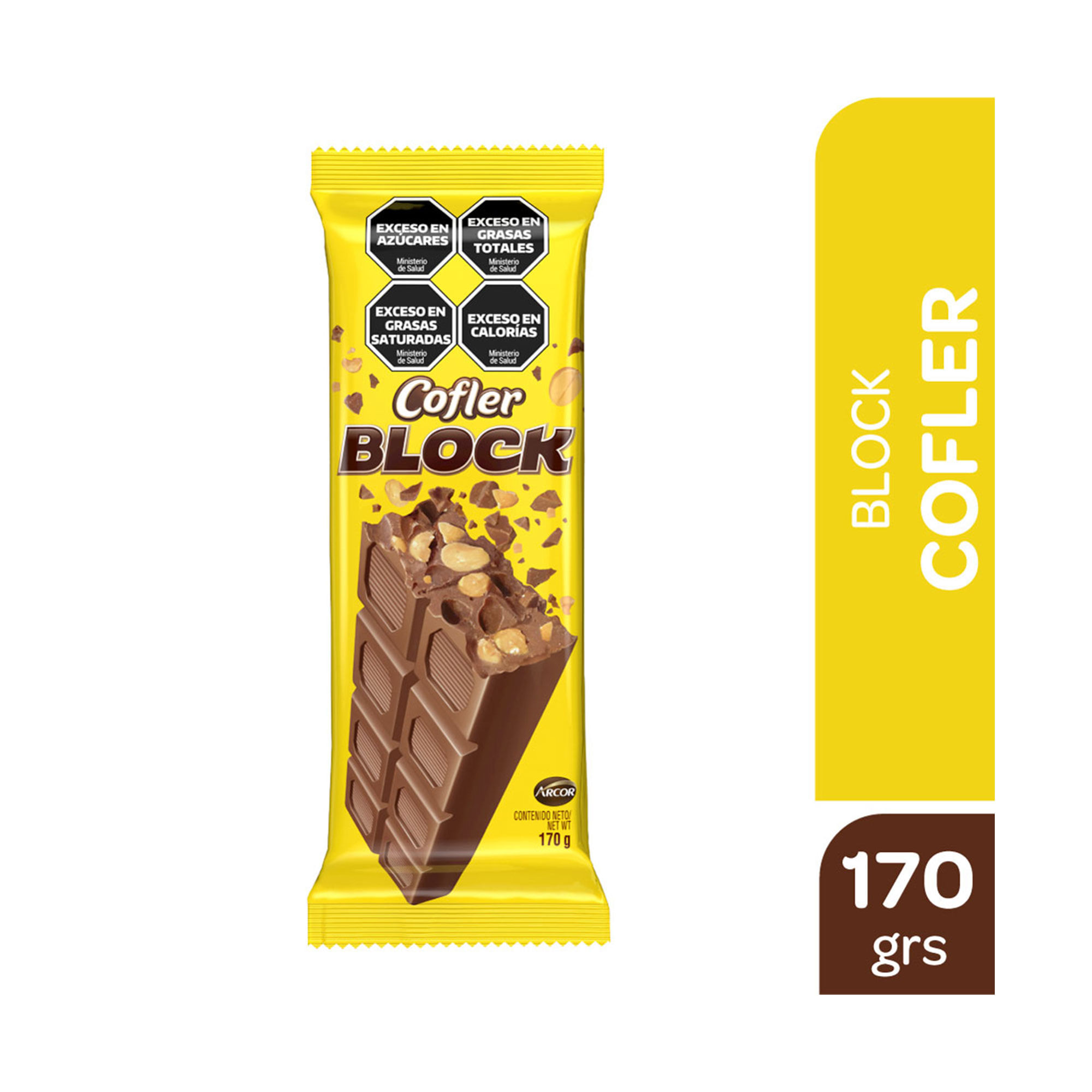 Tableta De Chocolate Block Con Maní 170 G