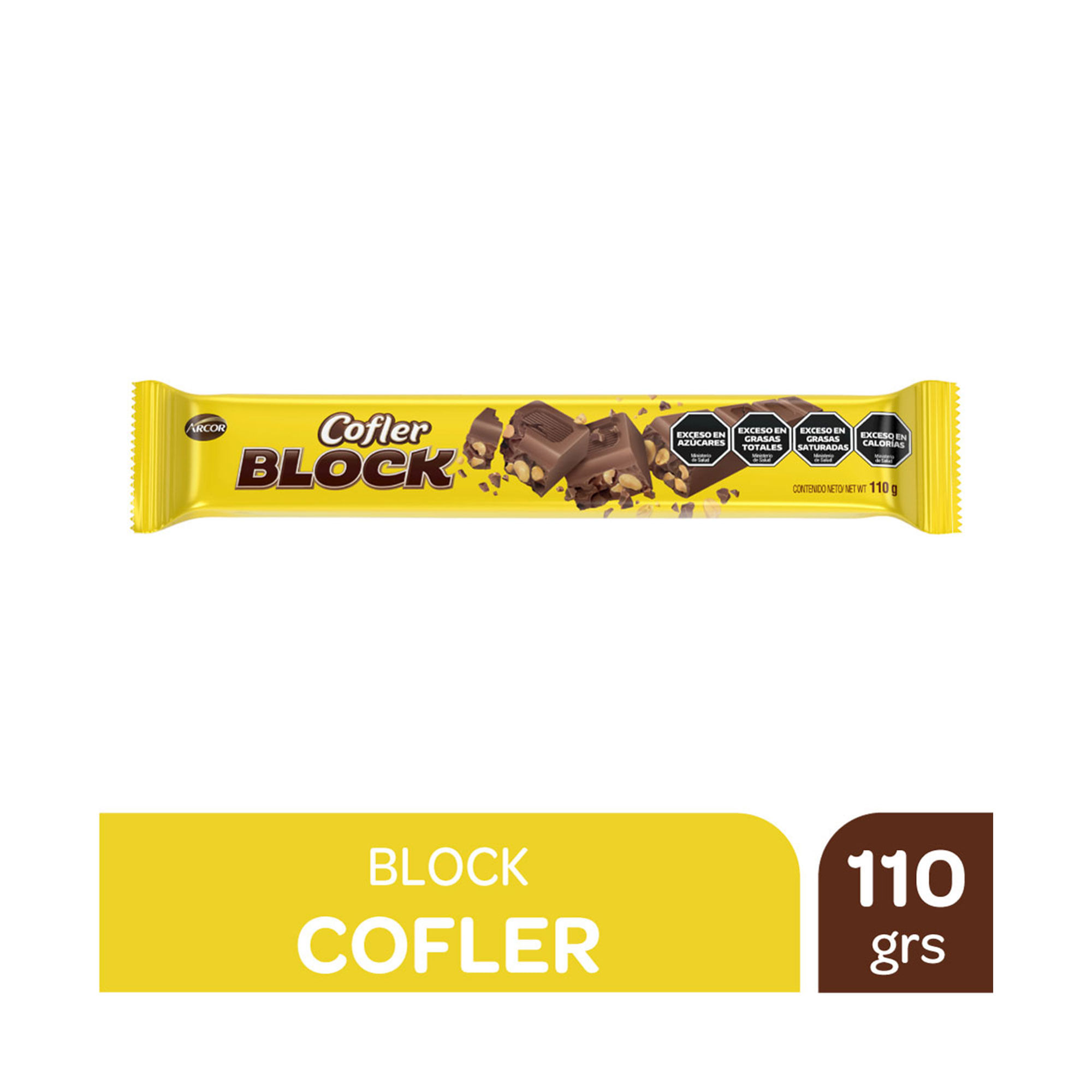 Tableta De Chocolate Block Con Maní 110 G