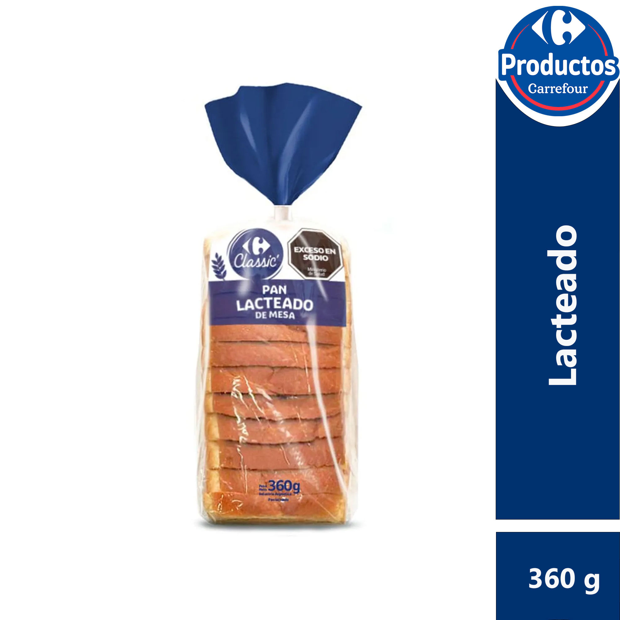 Pan lacteado de mesa Carrefour Classic 360 grs