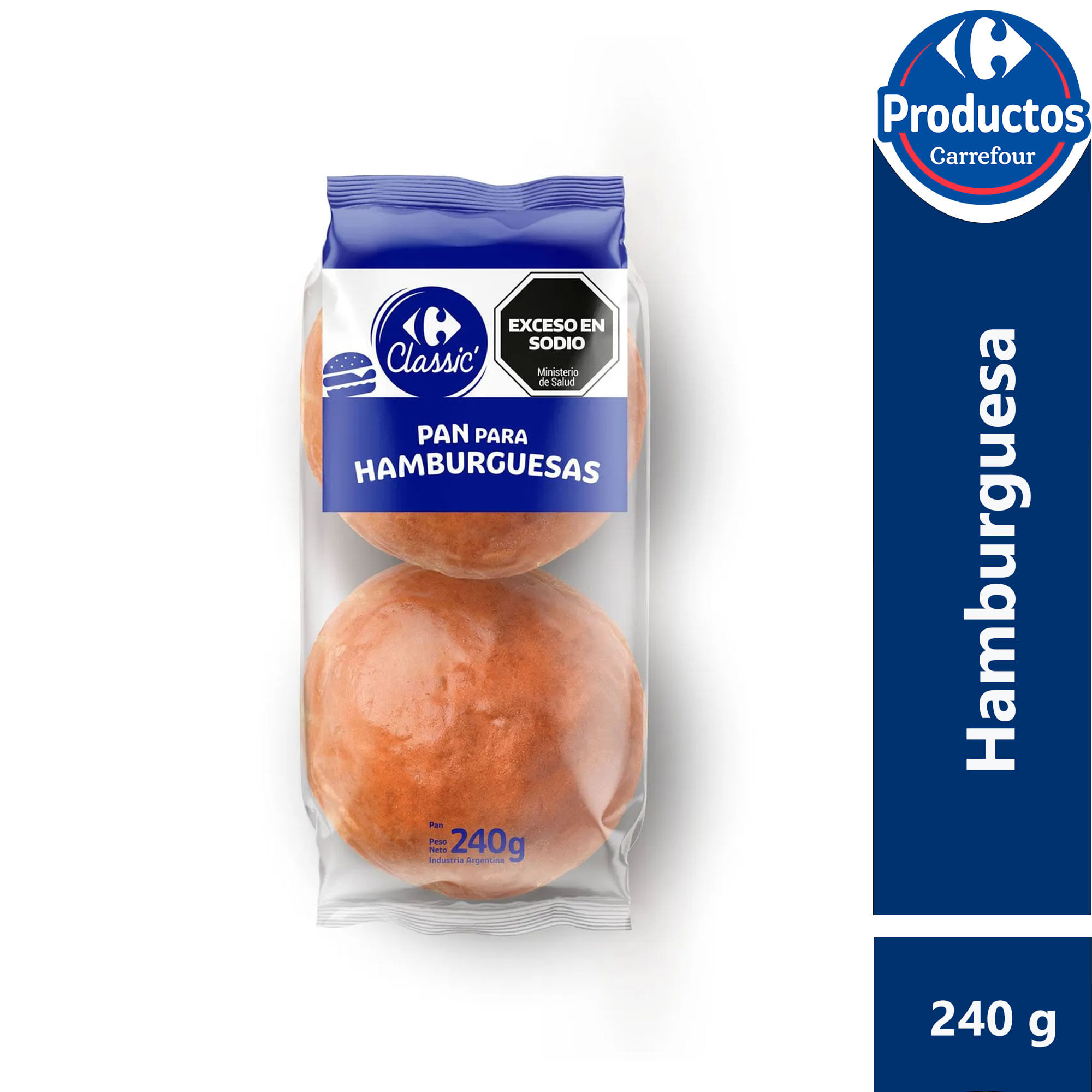 Pan para hamburguesas Carrefour Classic 240 grs