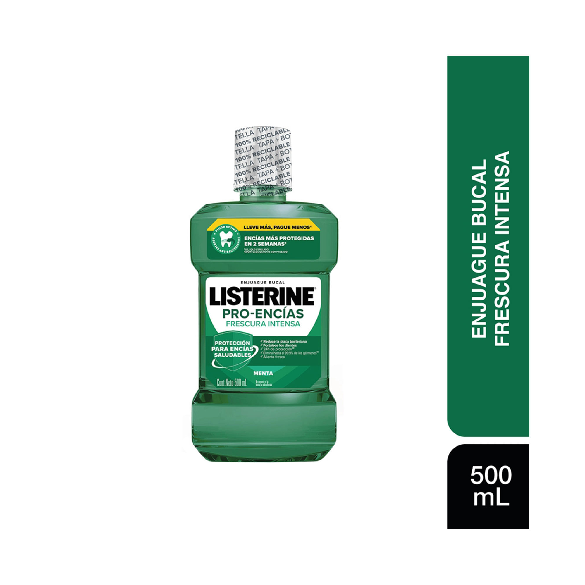 Enjuague Bucal Listerine Pro-Encías Frescura Intensa 500 Ml