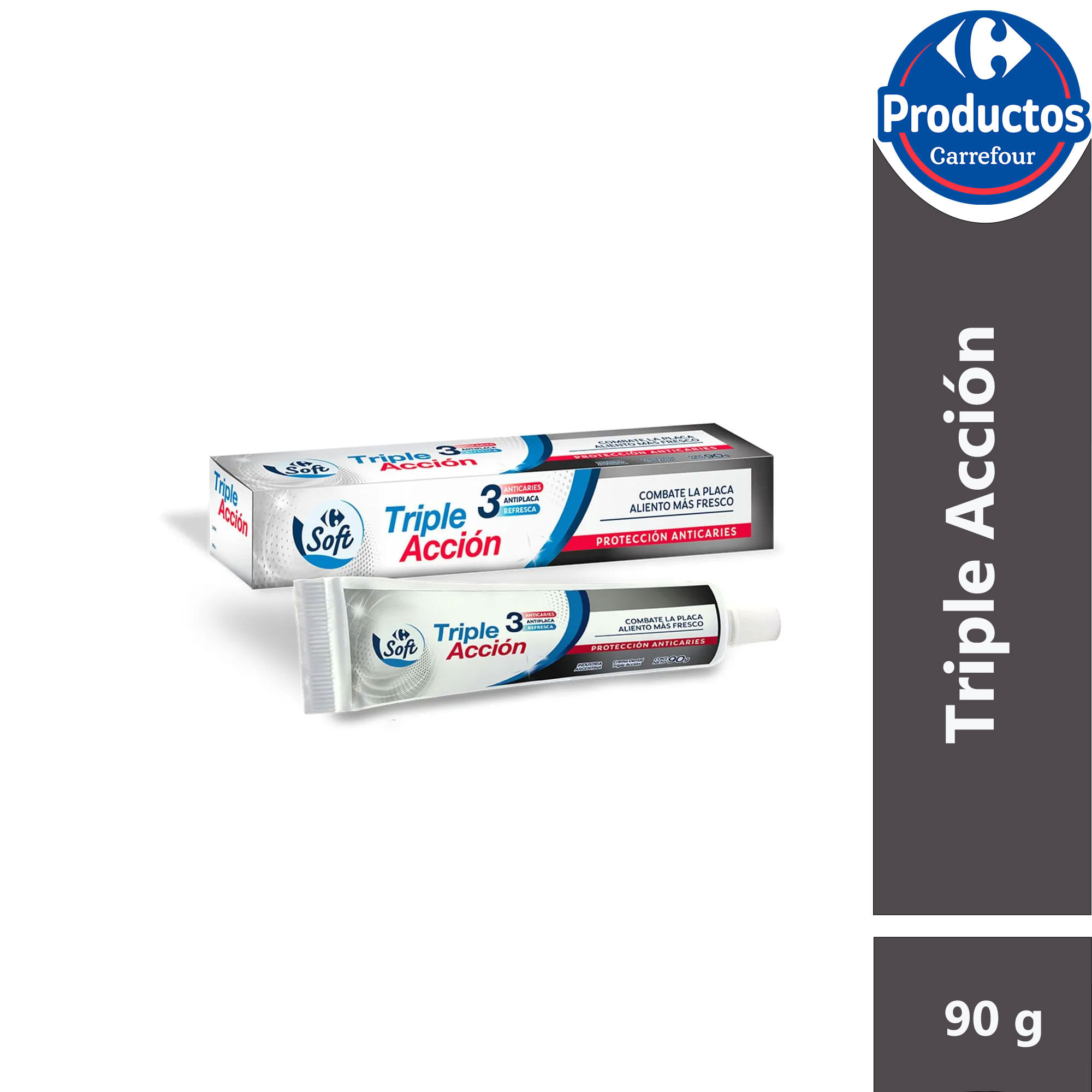 Pasta dental Carrefour Soft triple acción 90 grs