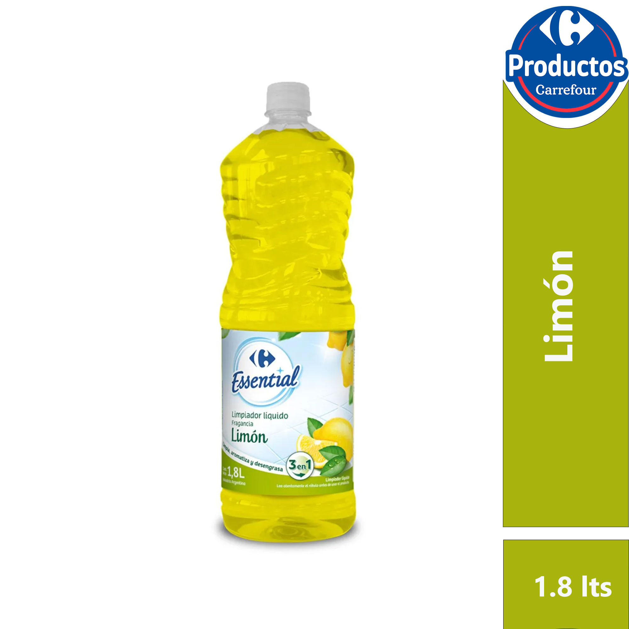Limpiador líquido Carrefour Essential limón 1.8 lt
