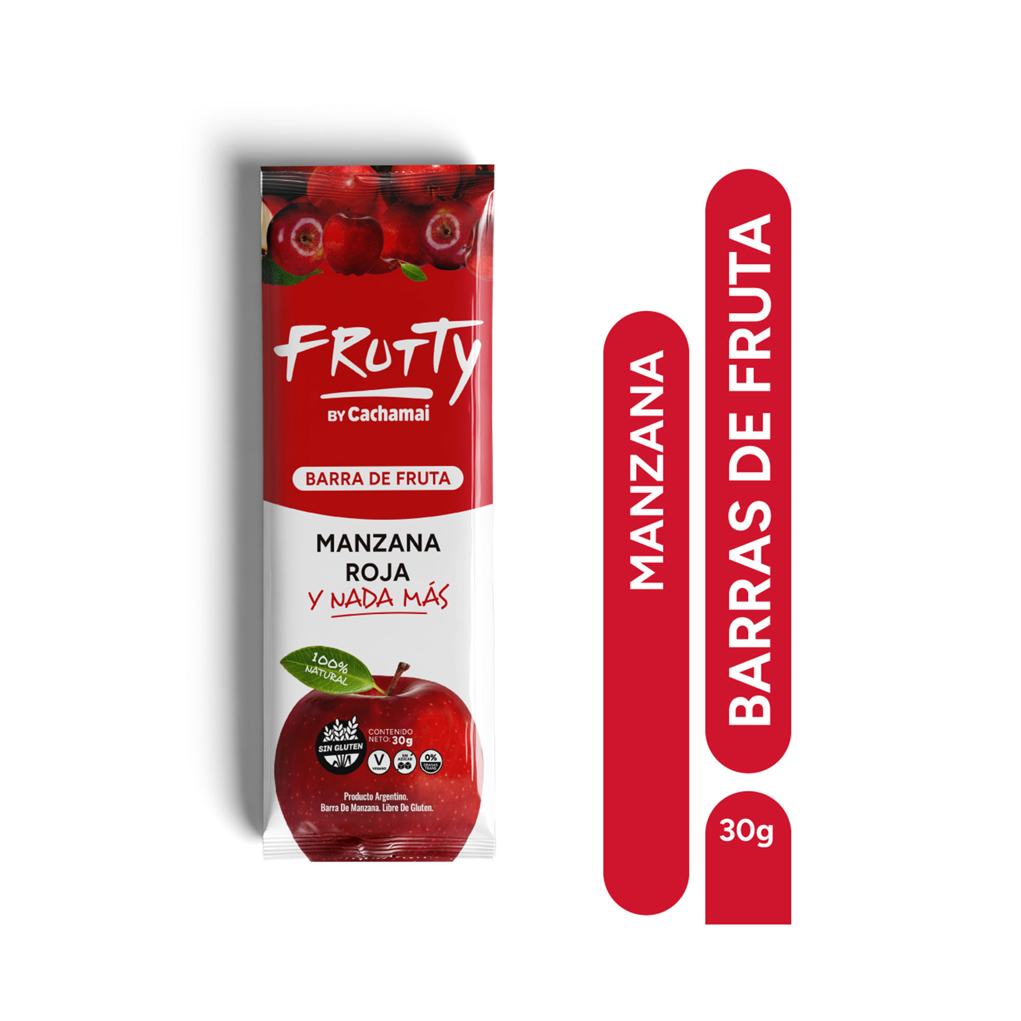 Barrita De Fruta Cachamai Frutty Manzana Roja 30 G