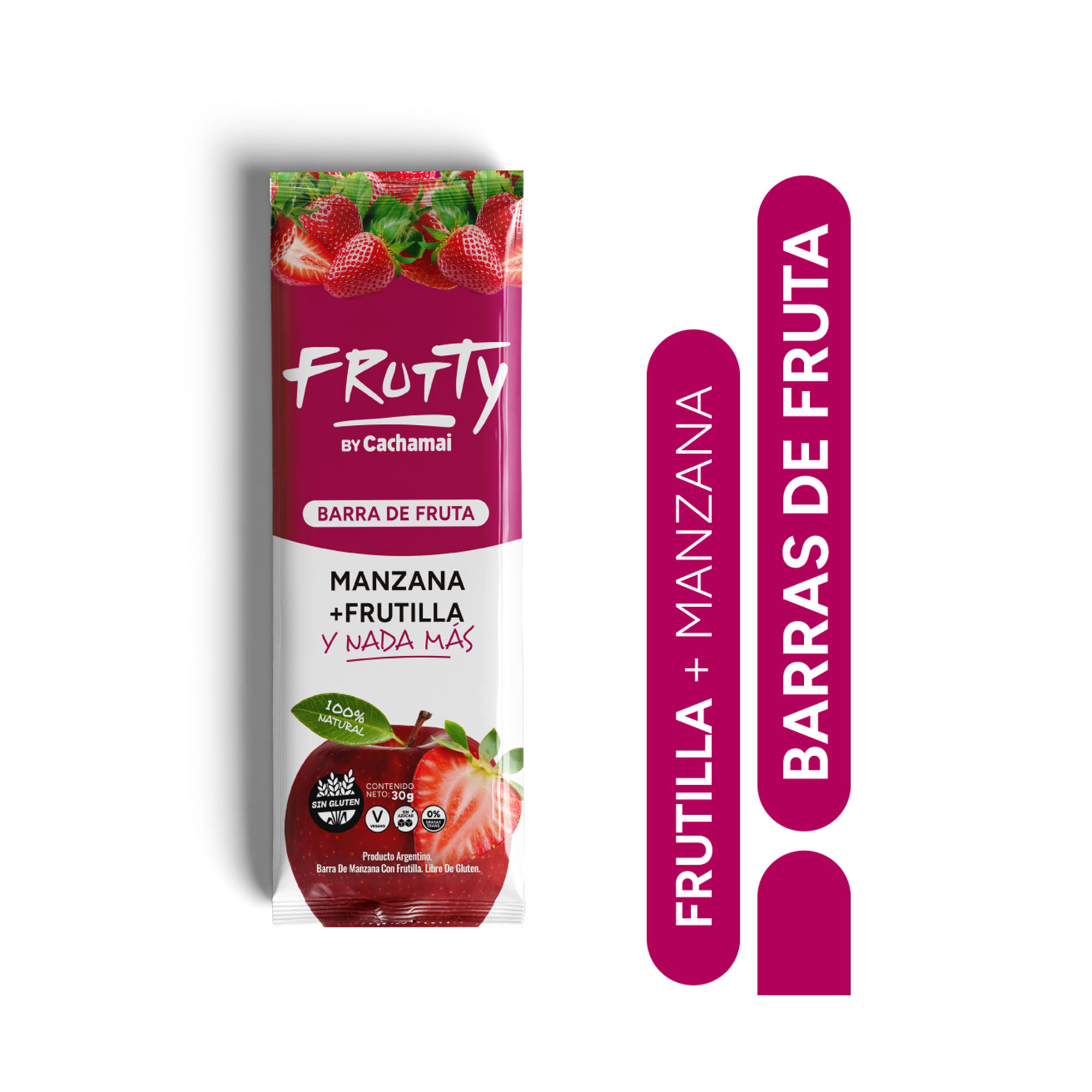 Barrita De Fruta Cachamai Frutty Manzana + Frutilla 30 G