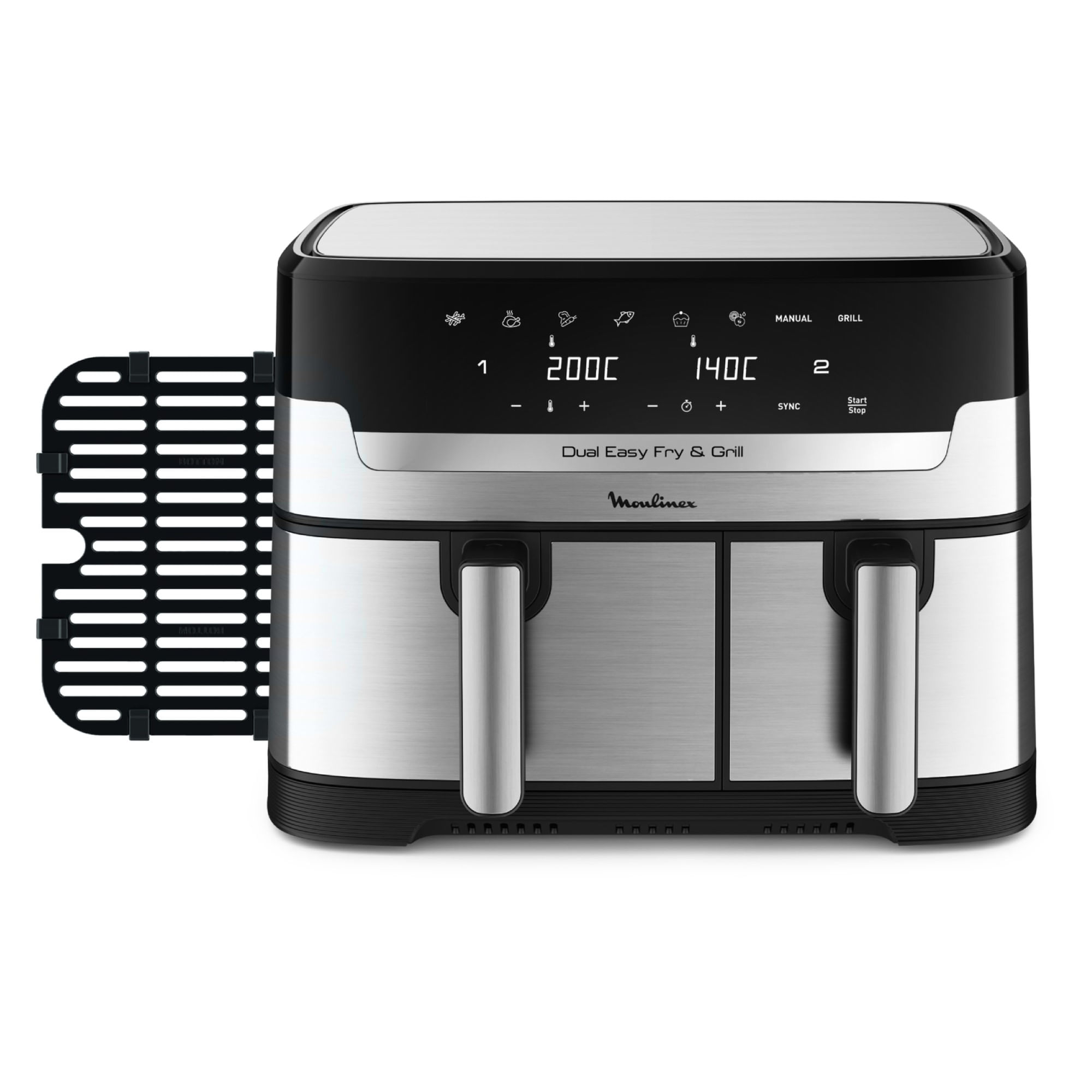 Airfryer Moulinex 8.3l grill dual inox ez905d20.