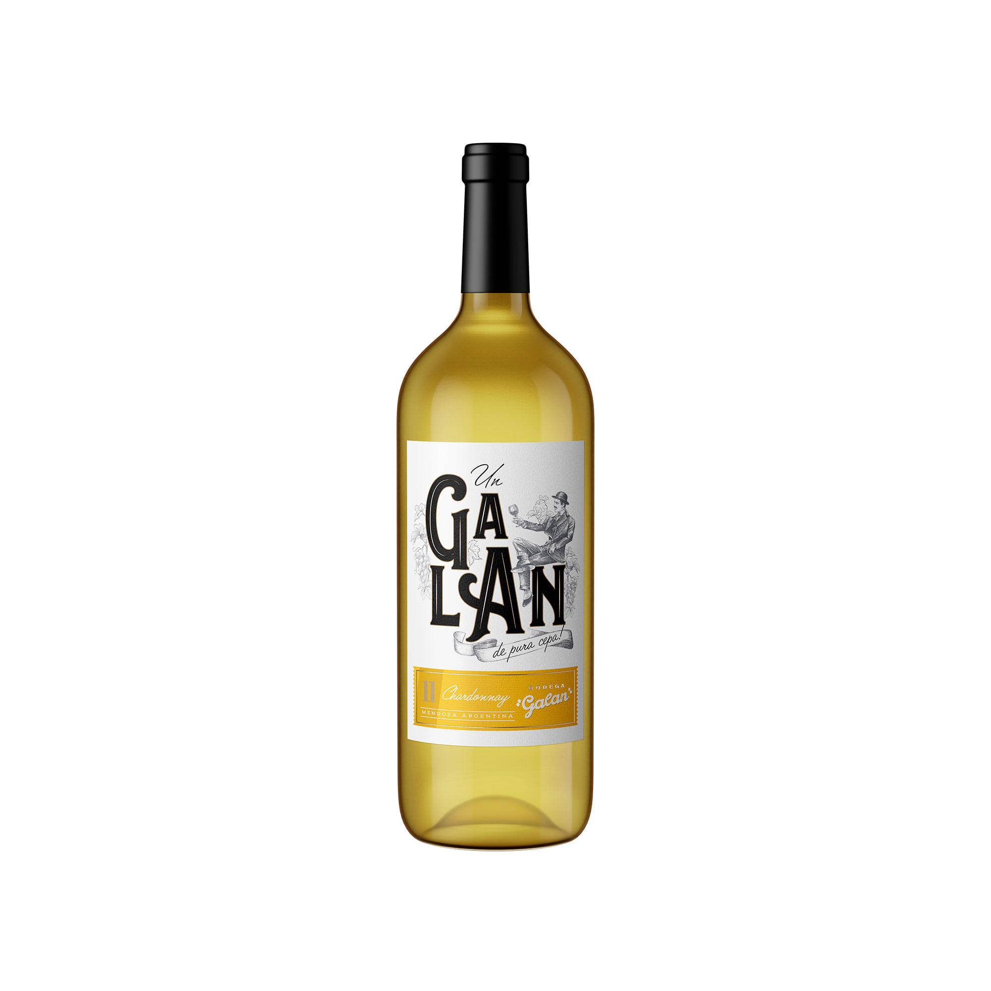 Vino blanco Chardonay Galan en botella 1.125 lts