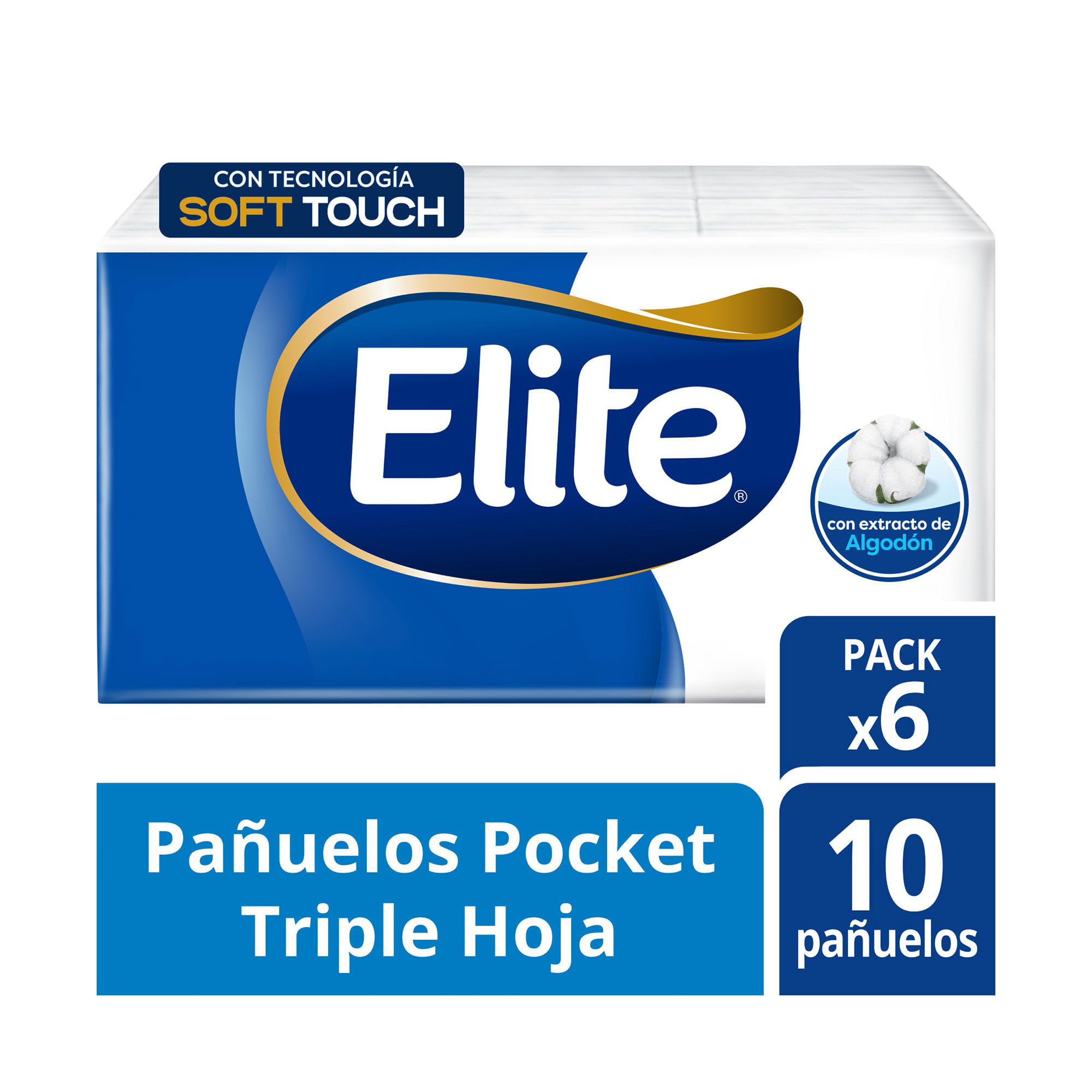 Pañuelos Pocket Elite Triple Hoja Pack 6u