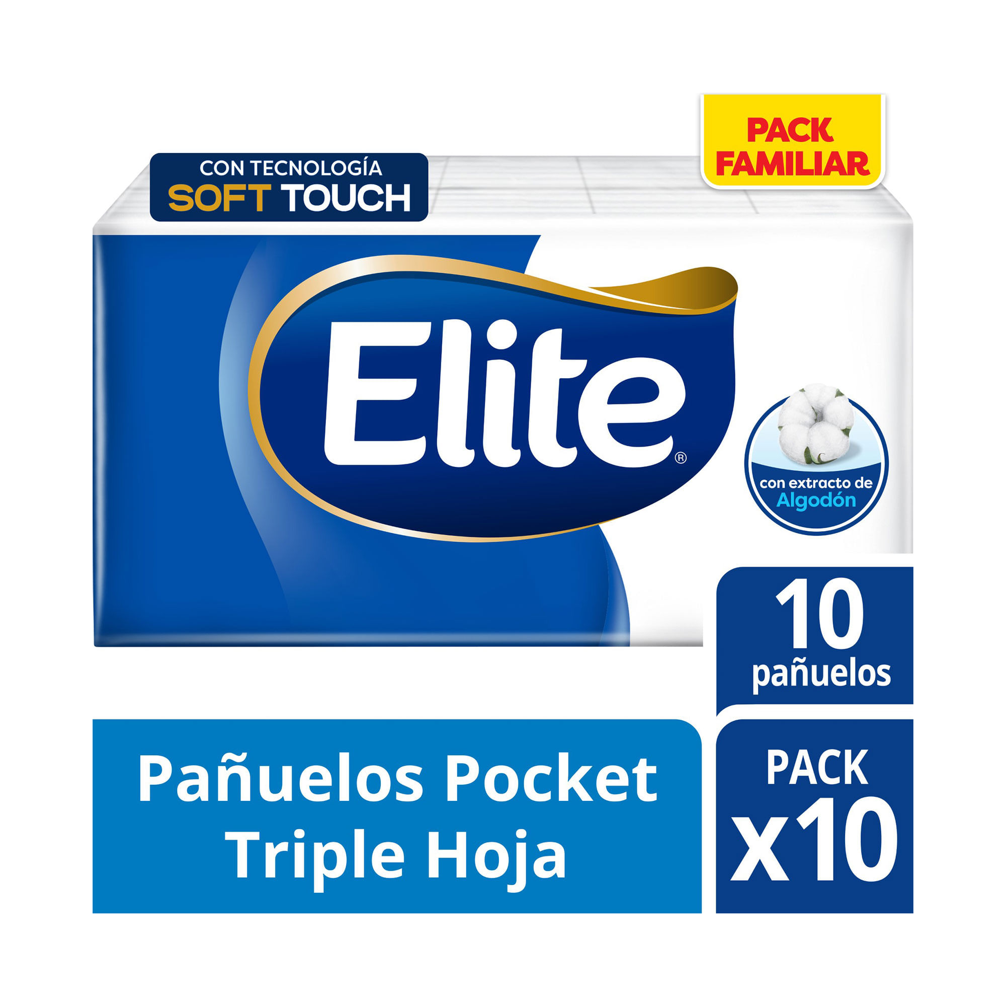 Pañuelos Pocket Elite Triple Hoja Pack De 10