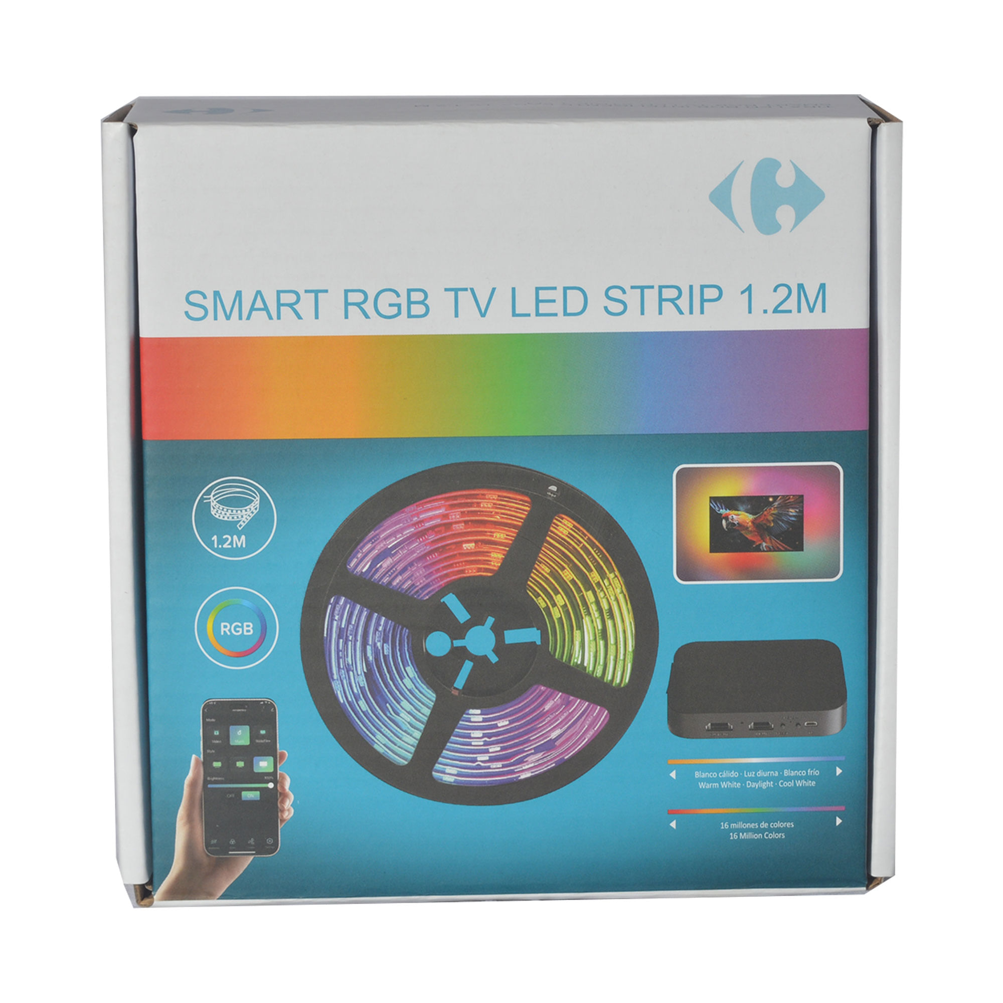 Tira led carrefour tv smart rgb 1.2 mts