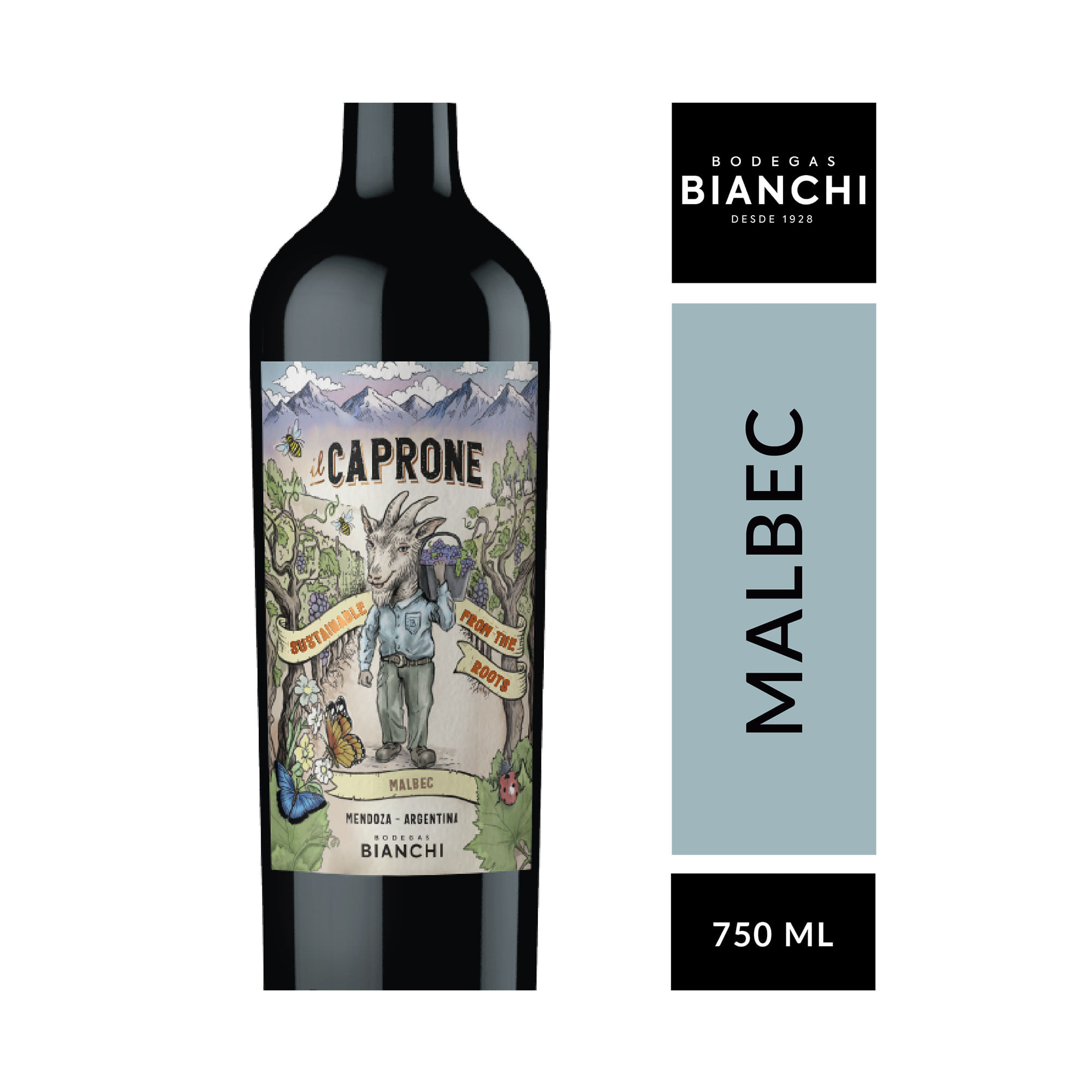 Vino tinto Malbec Il Caprone en botella 750 ml