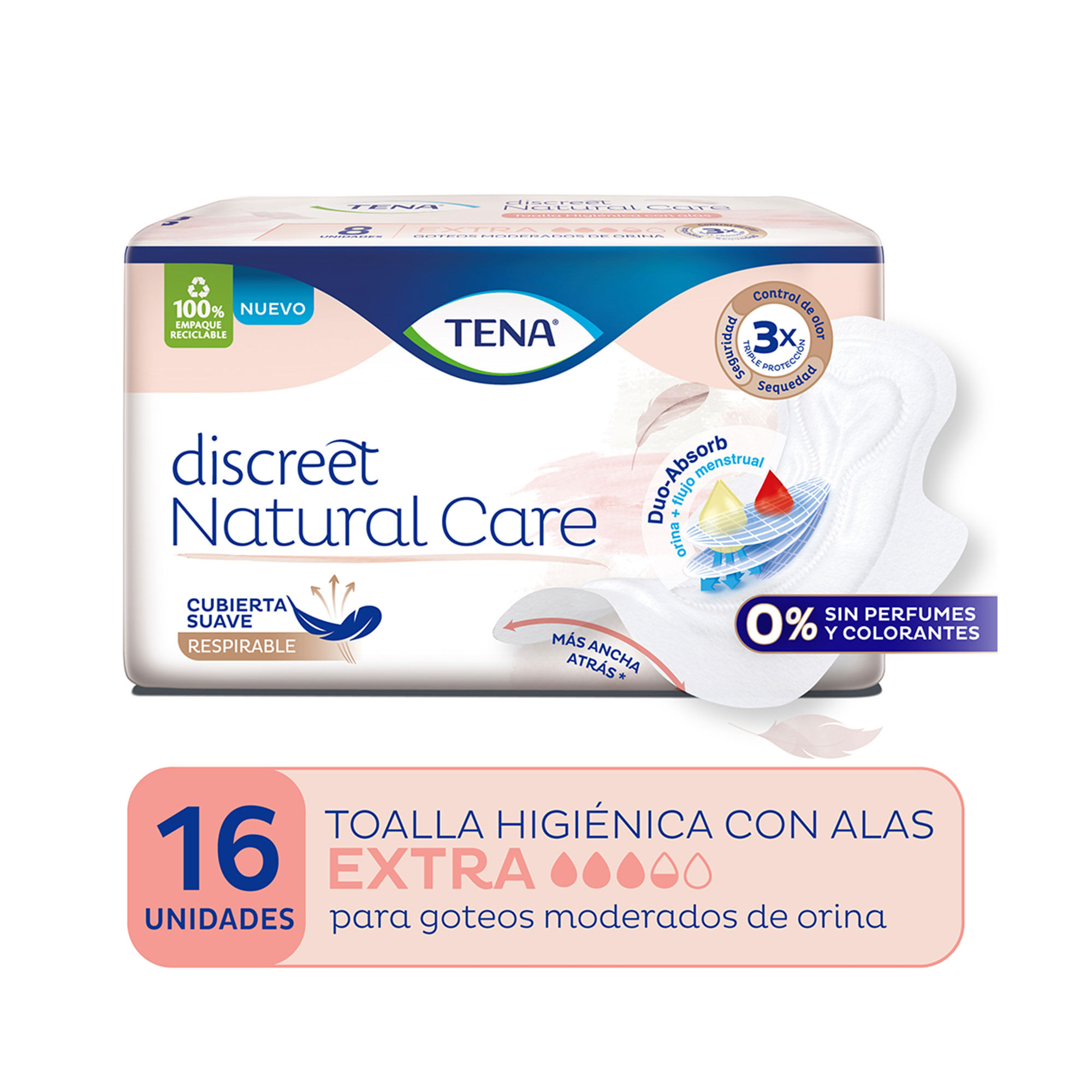 Protector Diario Tena Natural Care 16 U