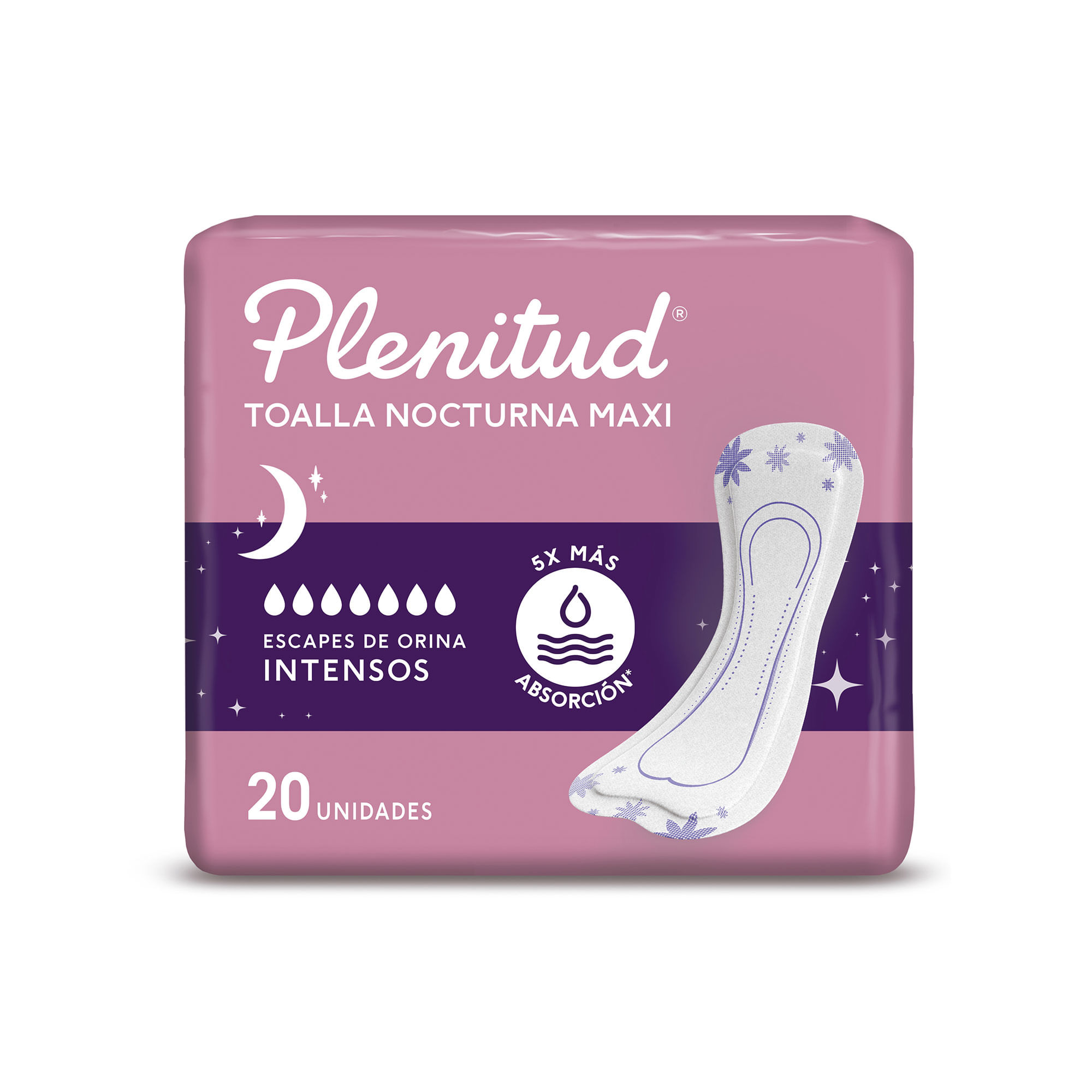 Toalla Incontinencia Plenitud Femme Nocturna Sin Alas 20 U