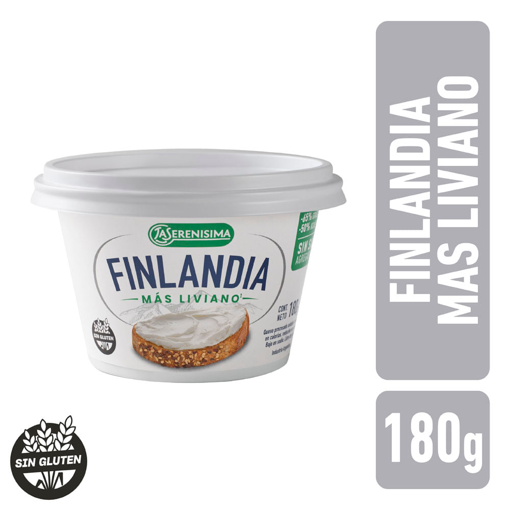 Queso Untable Finlandia Light Sin Sal Agregada 180 G