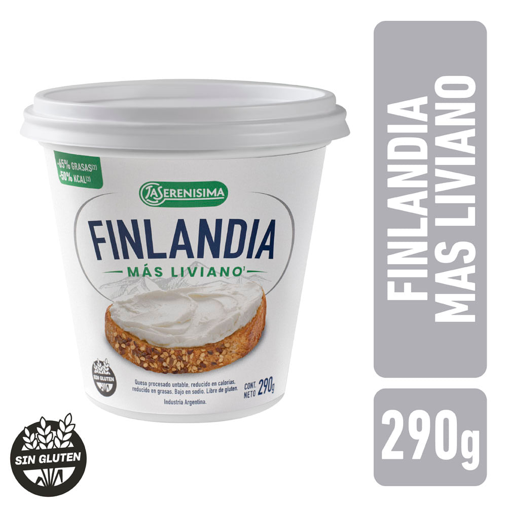 Queso Untable Finlandia Light Sin Sal Agregada 290 G