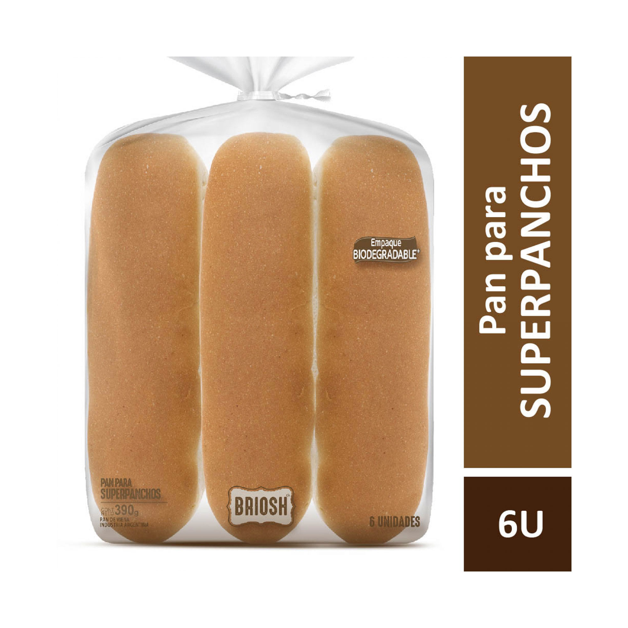 Pan para pancho largo Briosh  6 uni