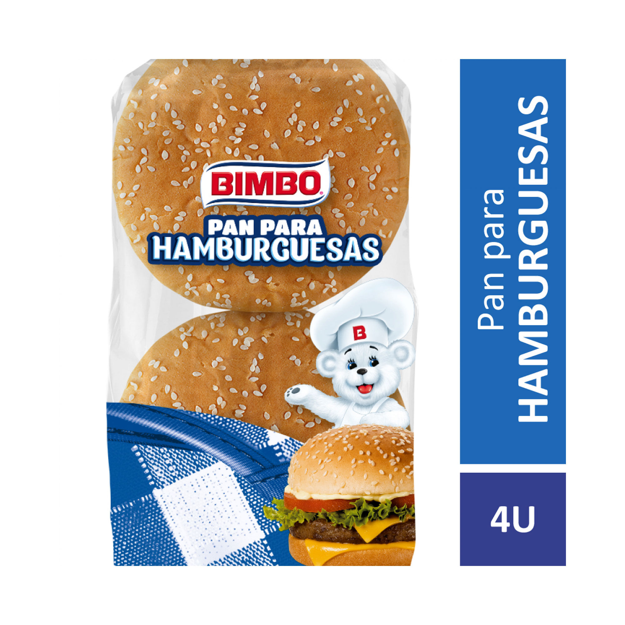 Pan Para Hamburguesas Bimbo Con Sésamo 210 G 4 U