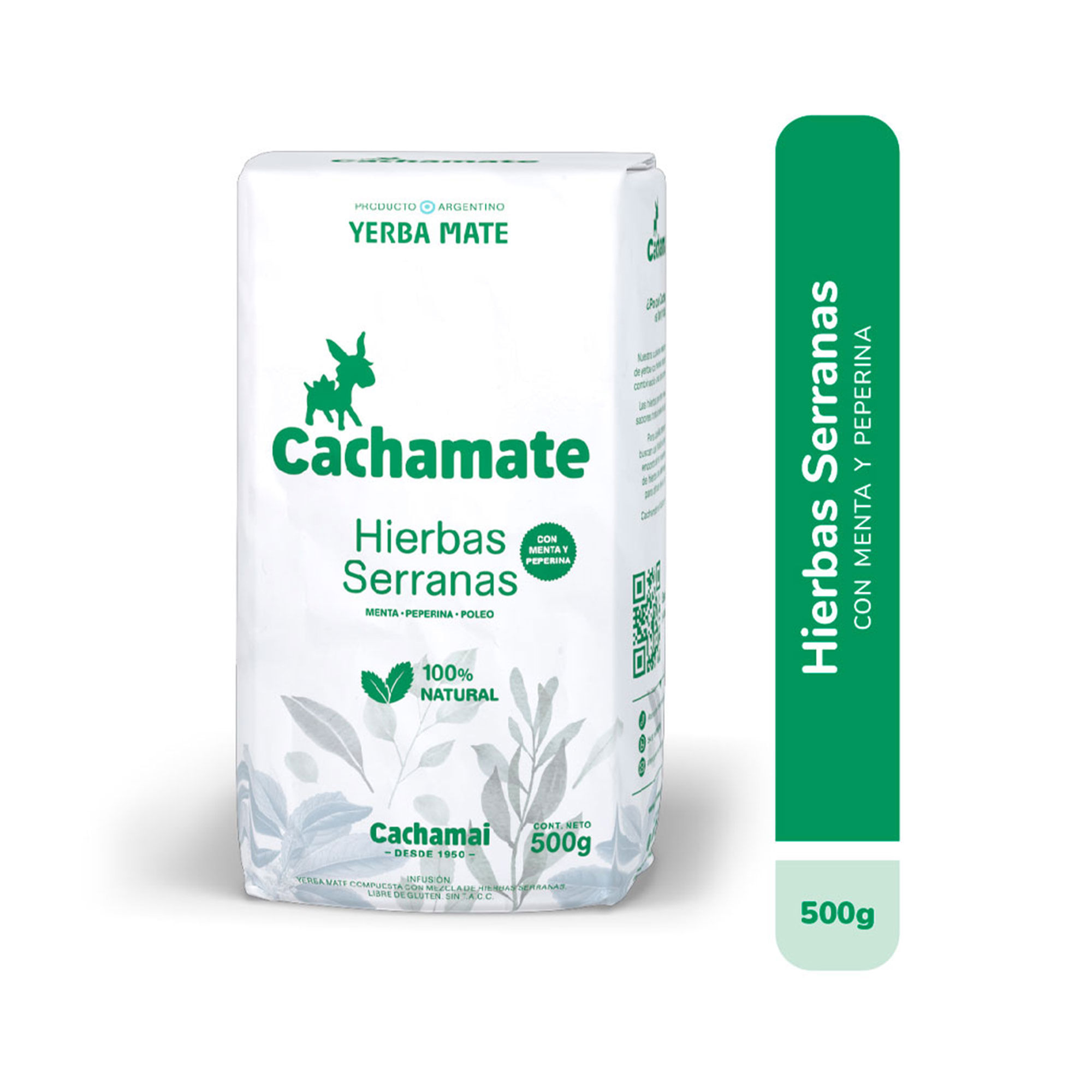 Yerba Mate Cachamate Hierbas Serranas Blanca 500 G
