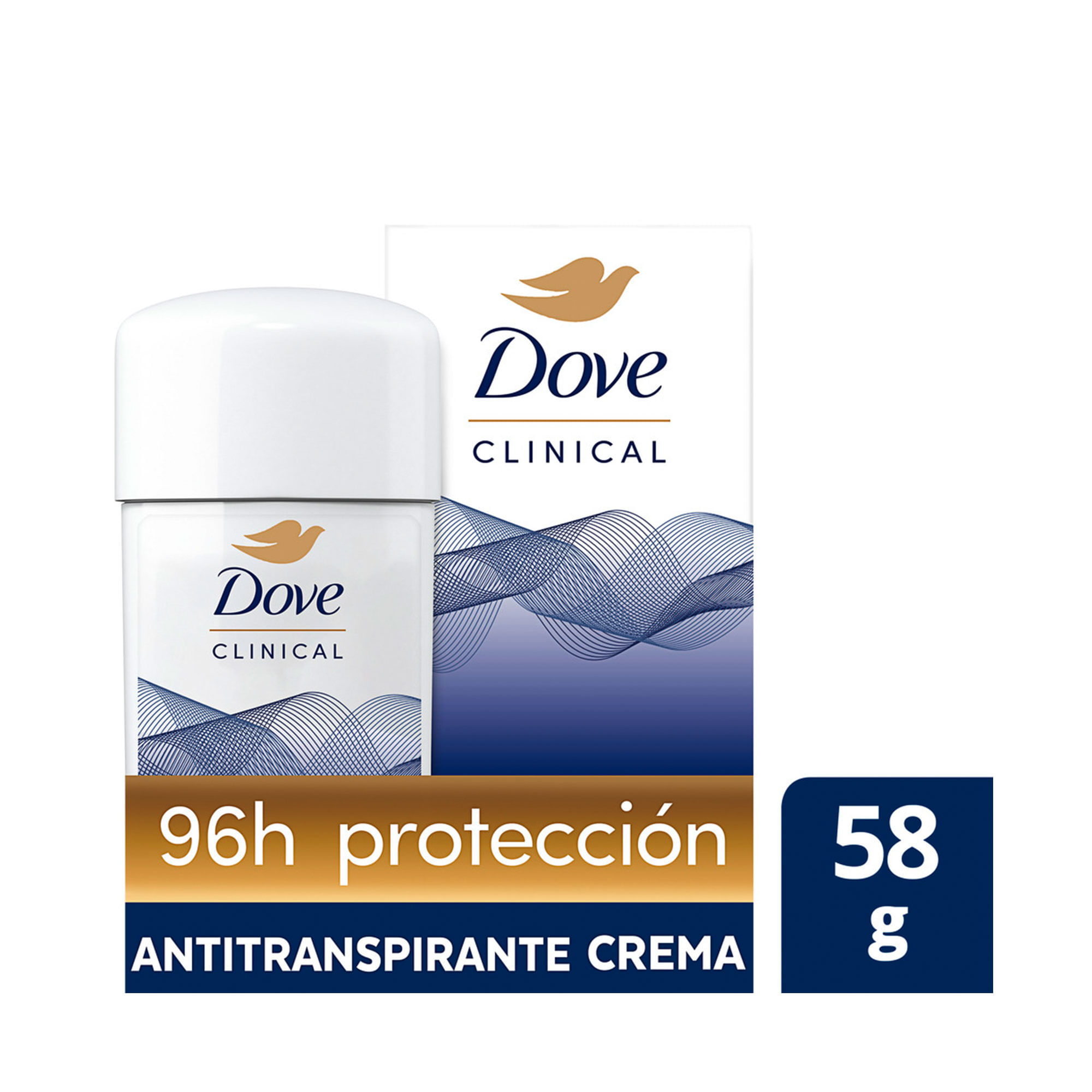 Antitranspirante femenino en crema Dove Clinical Soft 58 grs