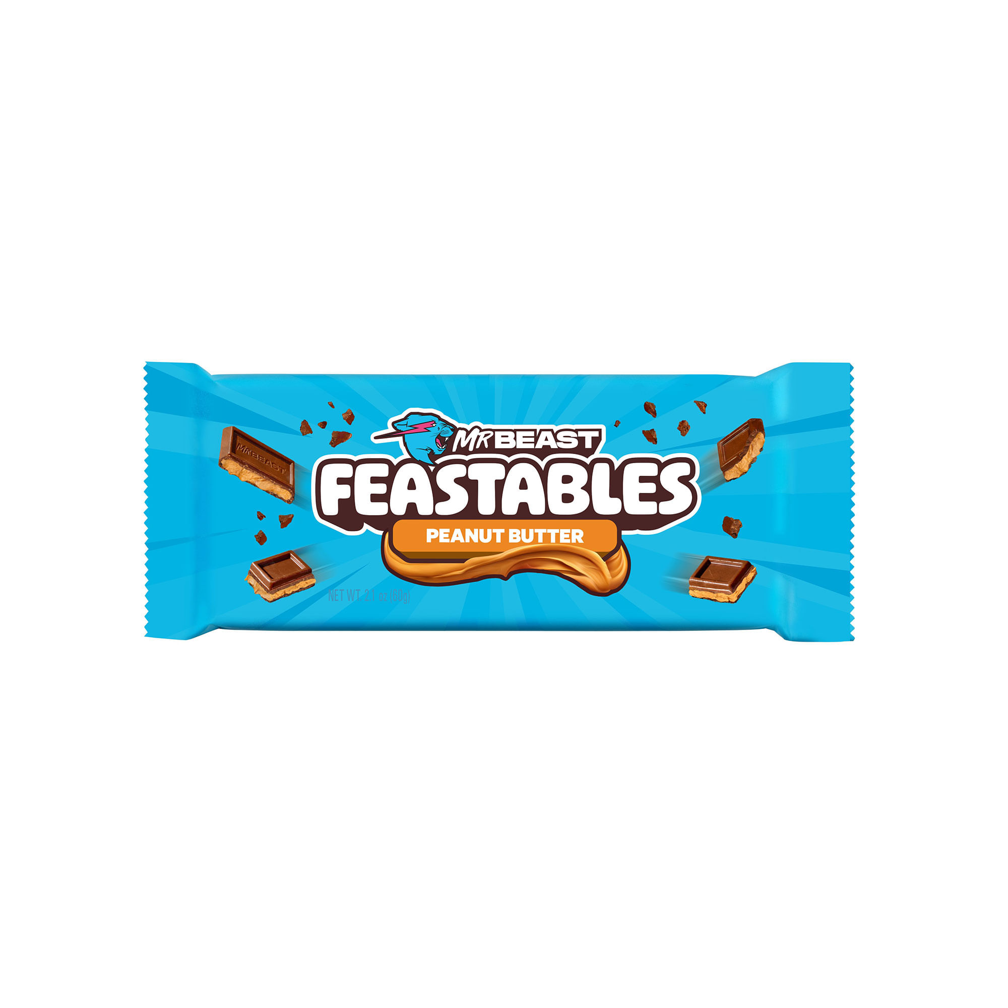 Tableta de chocolate Peanut Butter Mr. Beast Feastables 60 grs